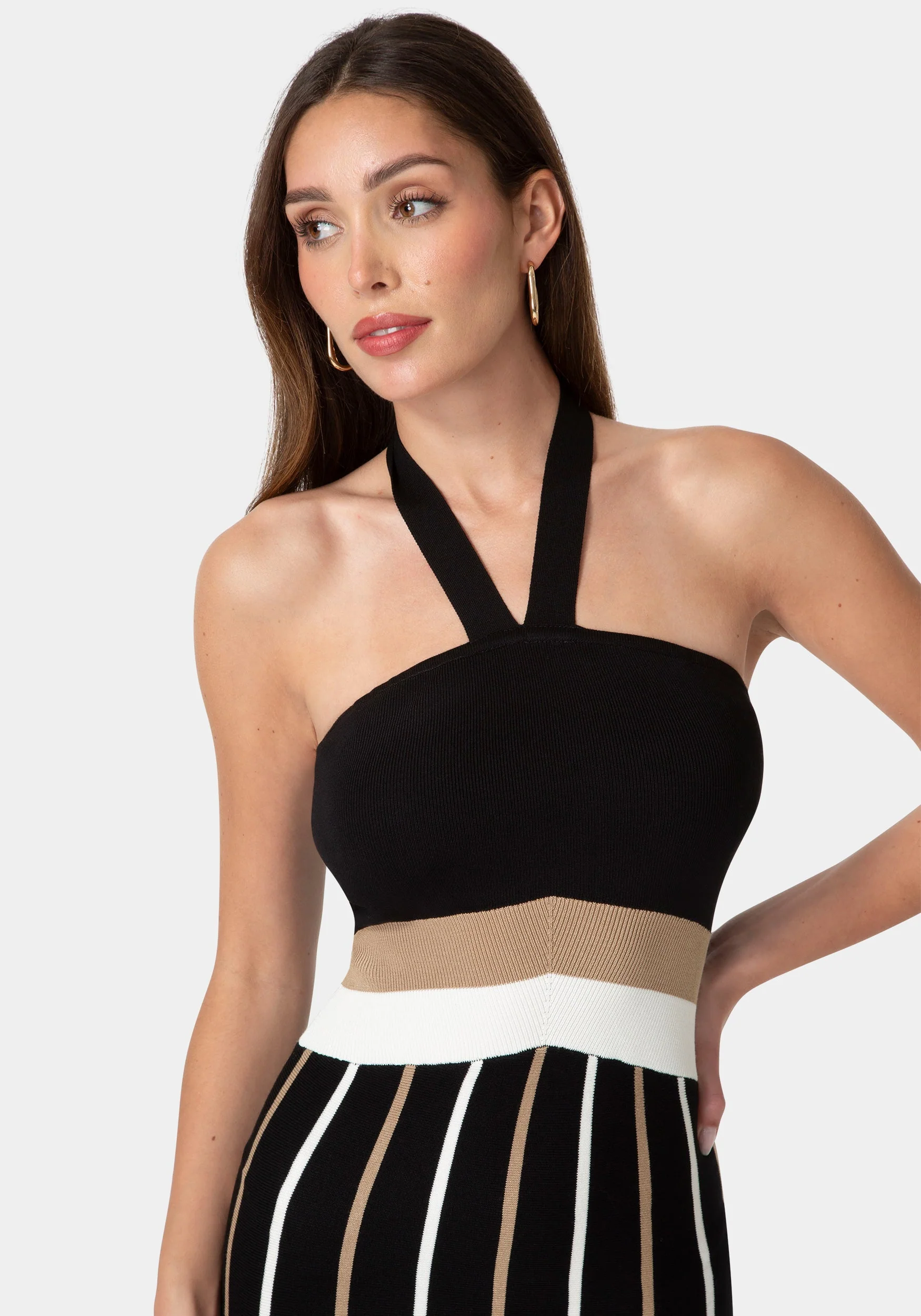 Carwash Fringe Knit Halter Dress - Image 4