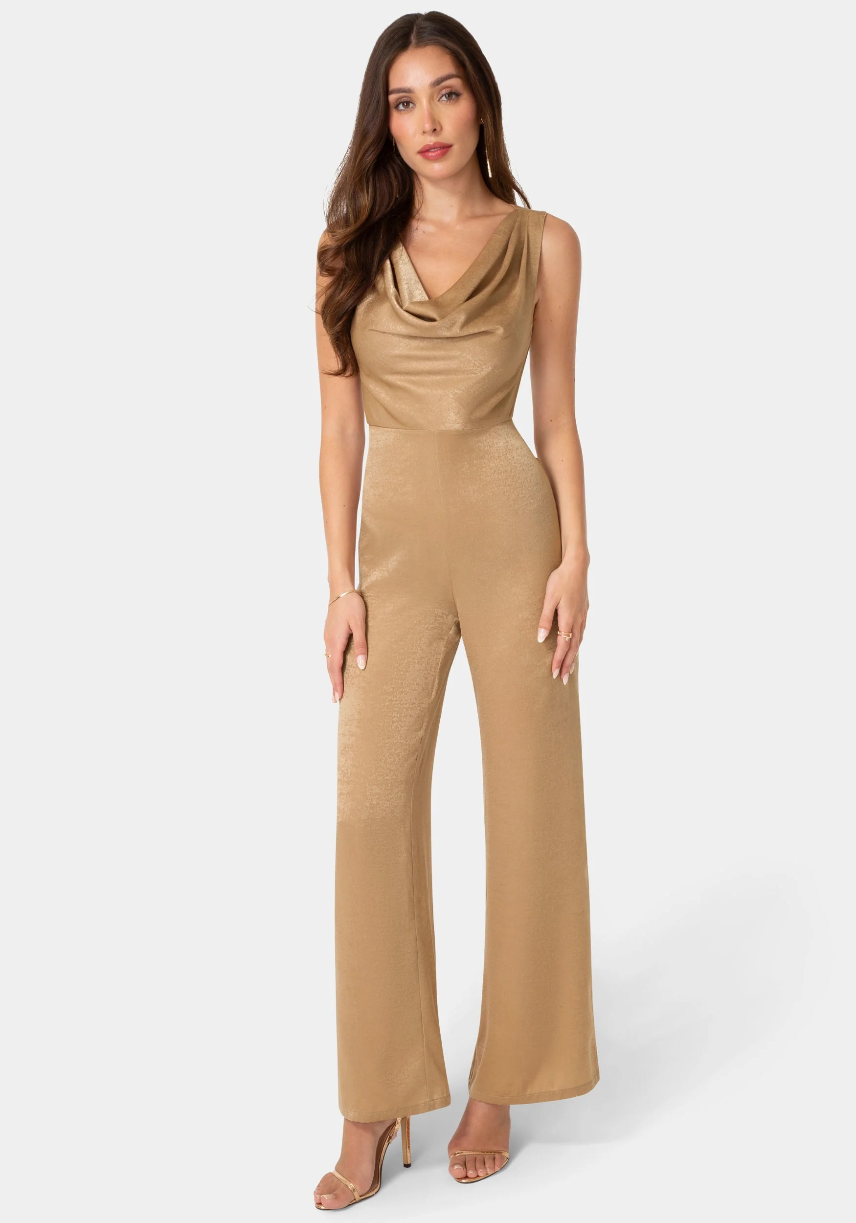 Ceycrepe Satin Cowl Jumpsuit