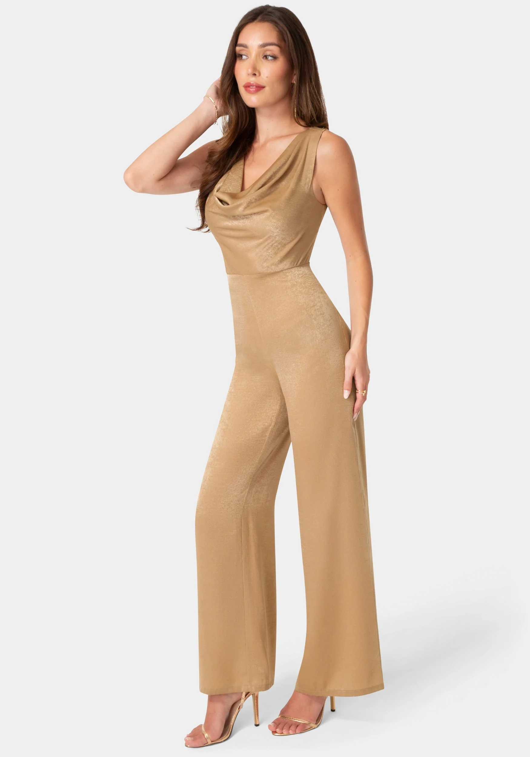 Ceycrepe Satin Cowl Jumpsuit - Image 2