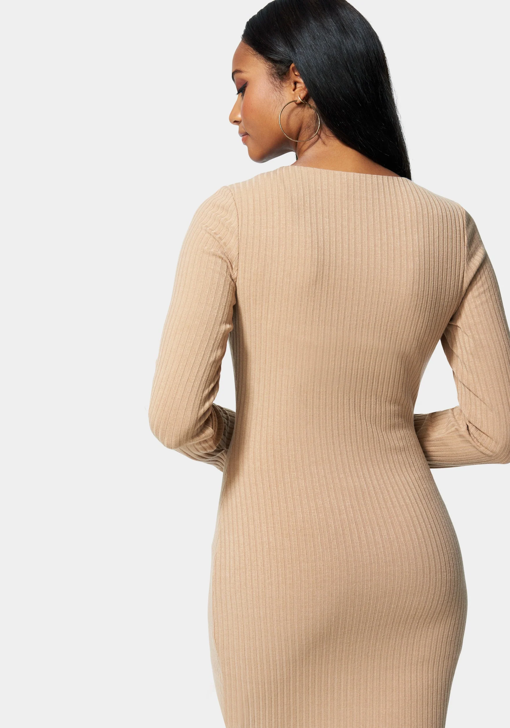Chain Detail Rib Dress - Image 3