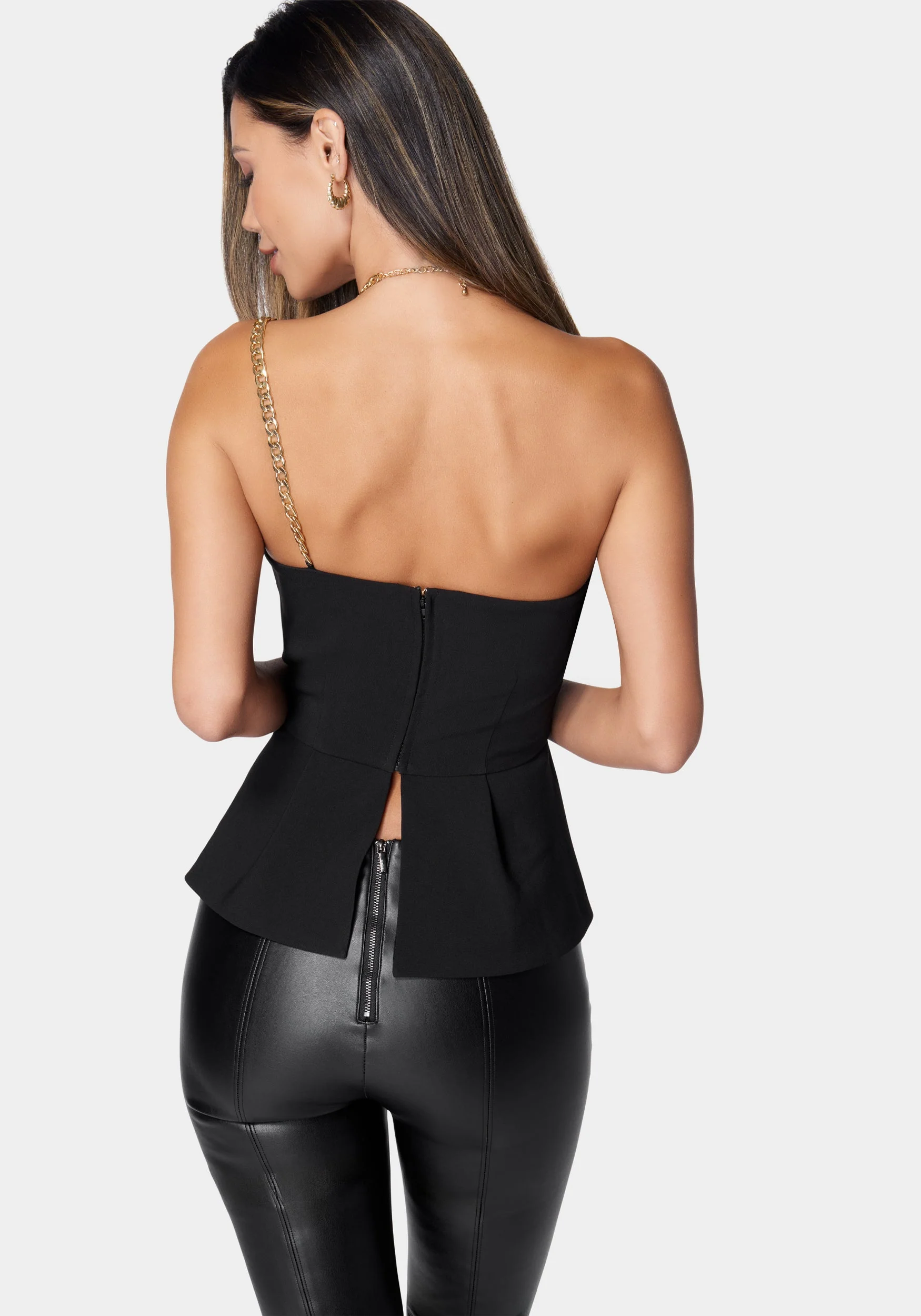 Chain Strap Peplum Top - Image 2