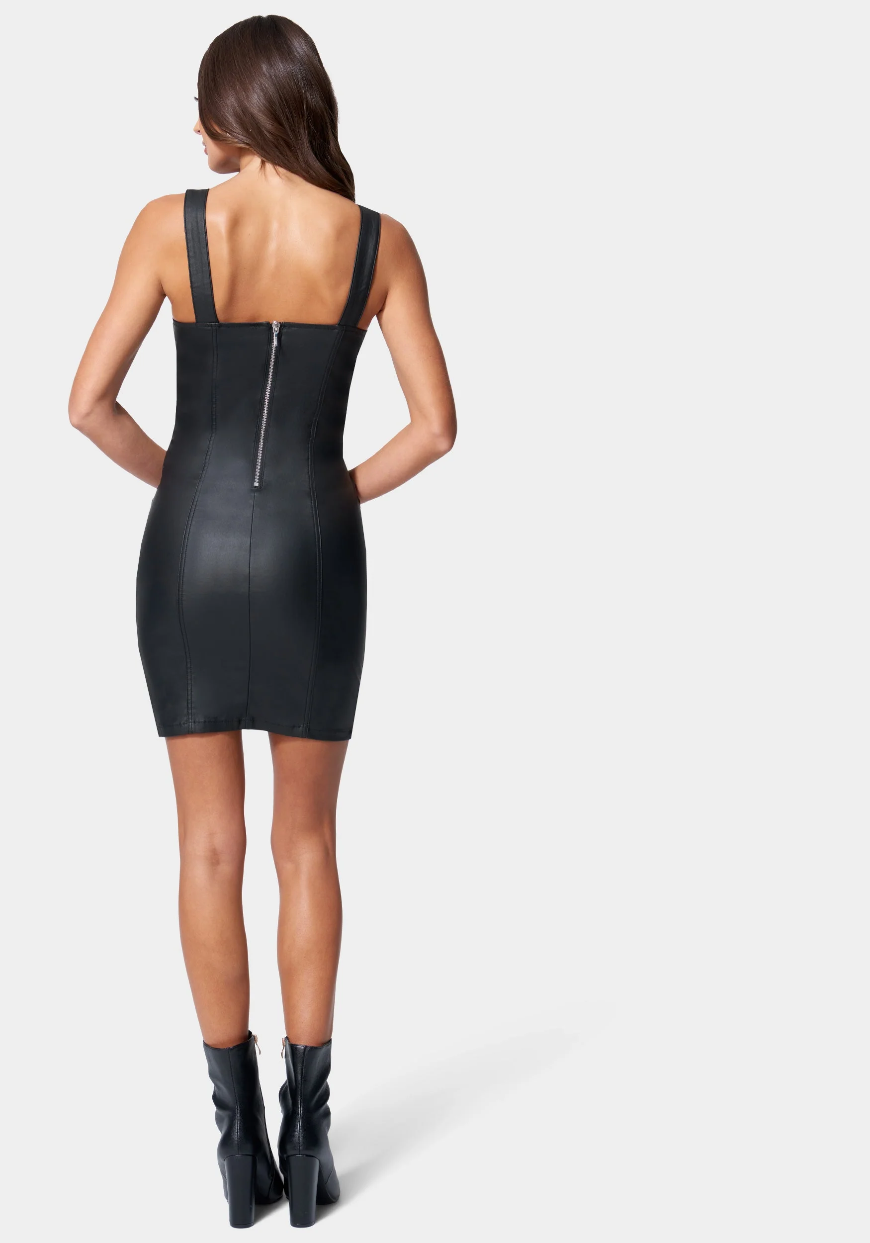 Coated Denim Seamed Dress - Image 3