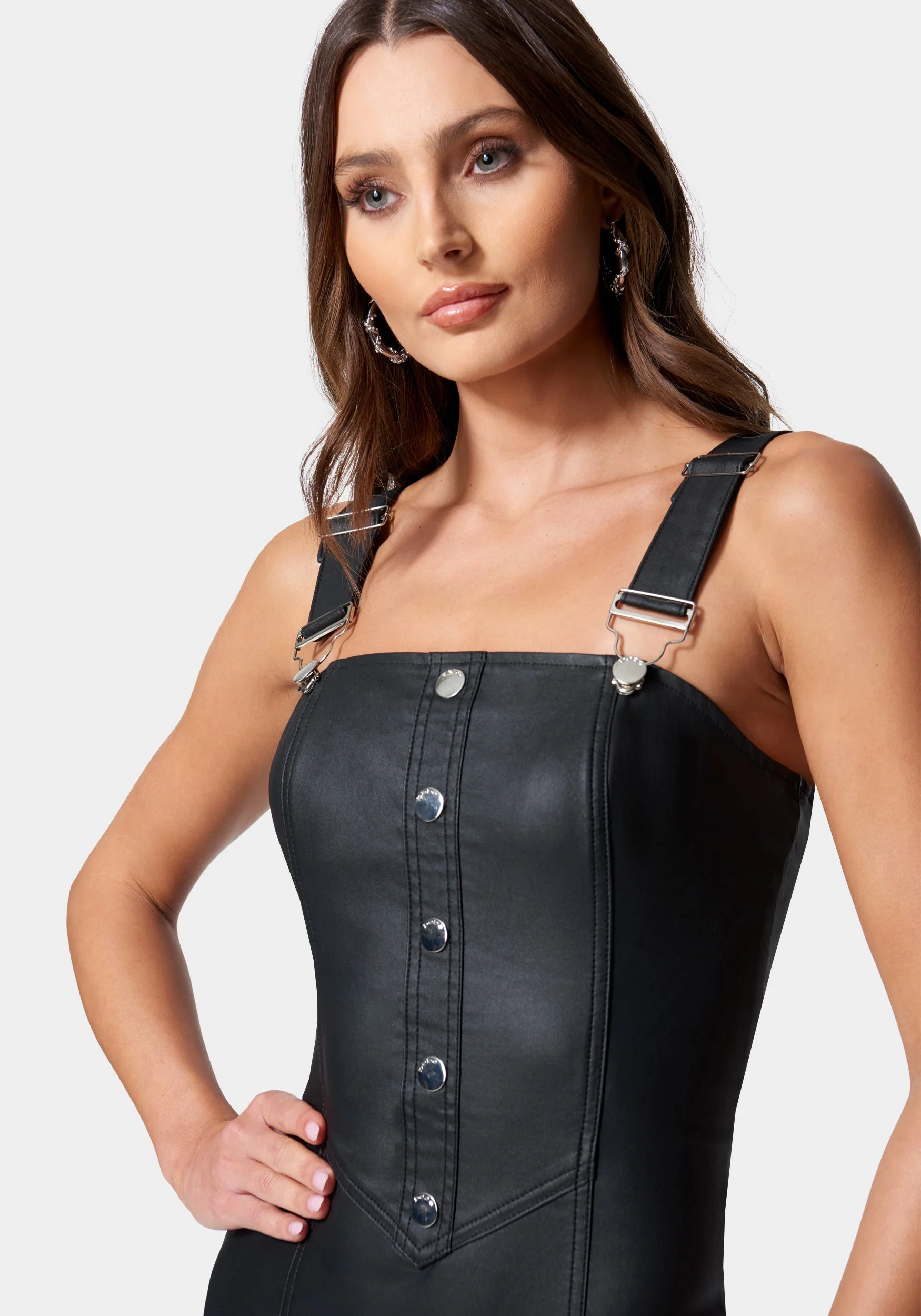 Coated Denim Seamed Dress - Image 4