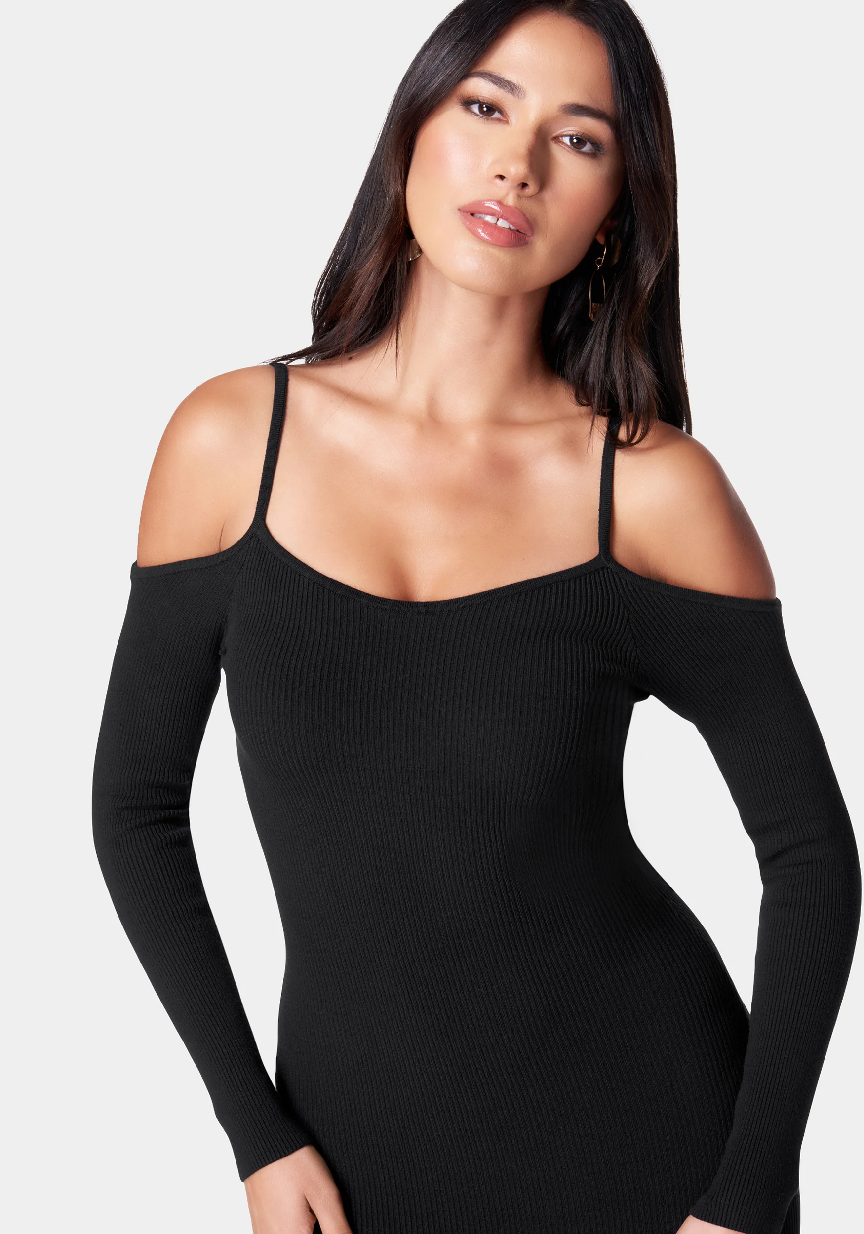 Cold Shoulder Knit Midi Dress - Image 4