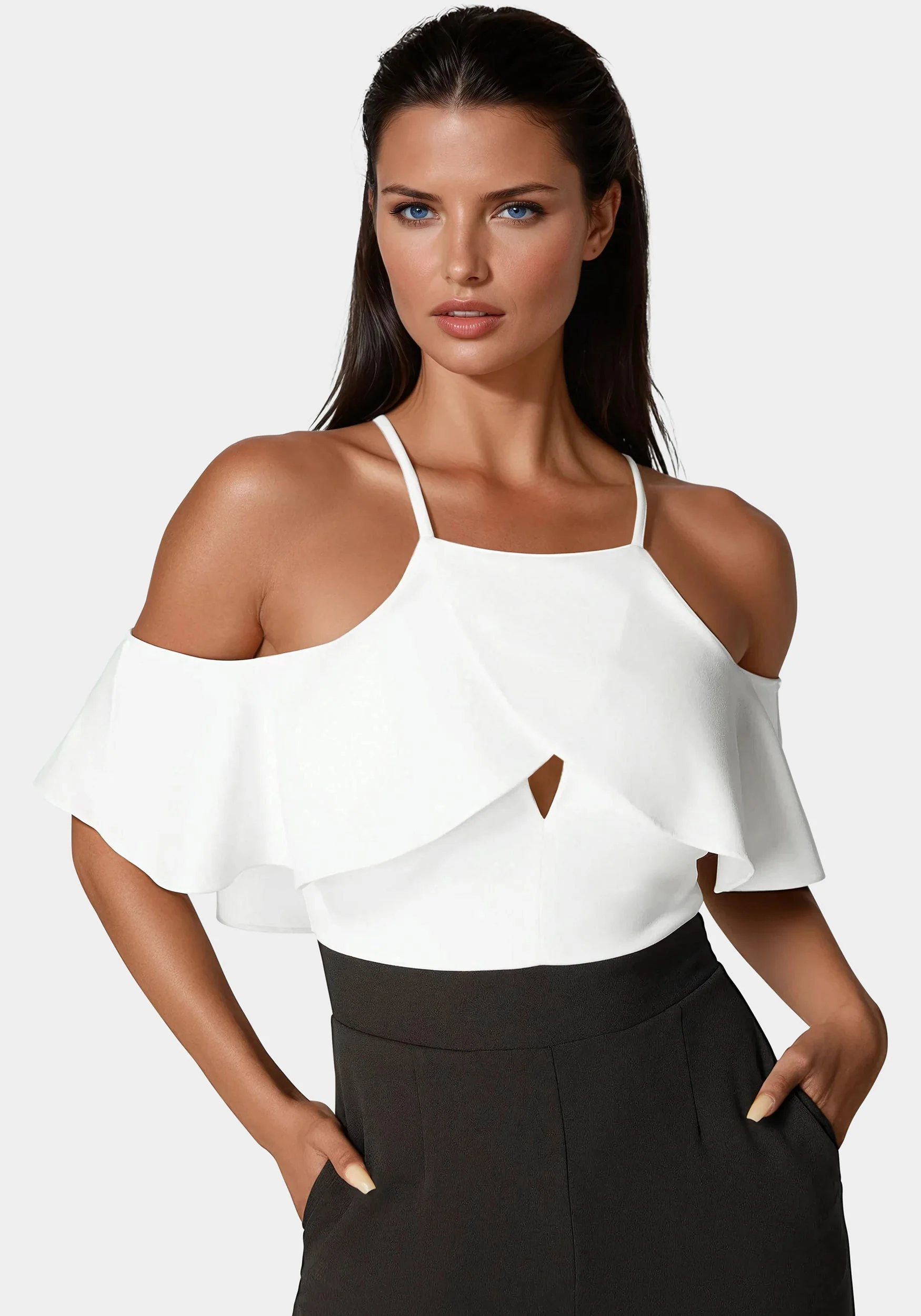 Cold Shoulder Palazzo Leg Jumpsuit - Image 4