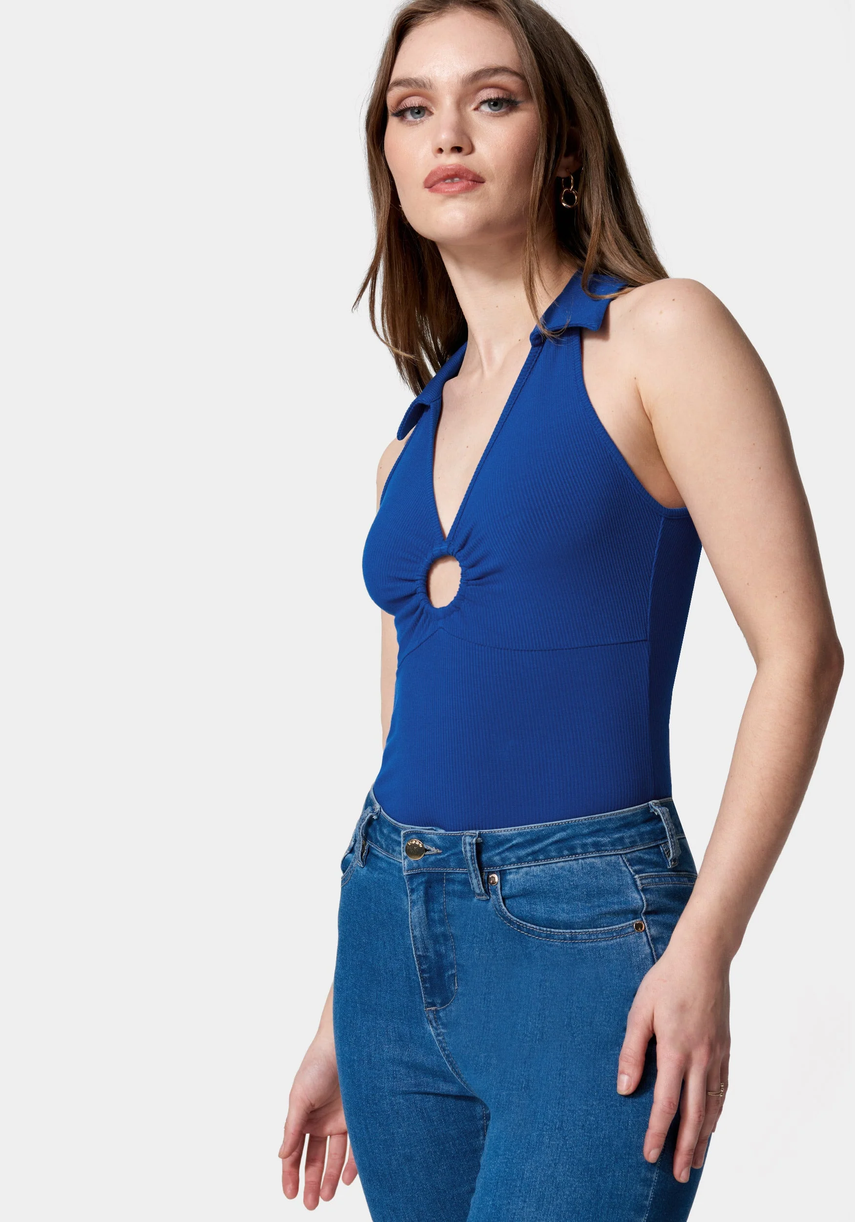 Cold Shoulder Ring Detail Knit Top - Image 2