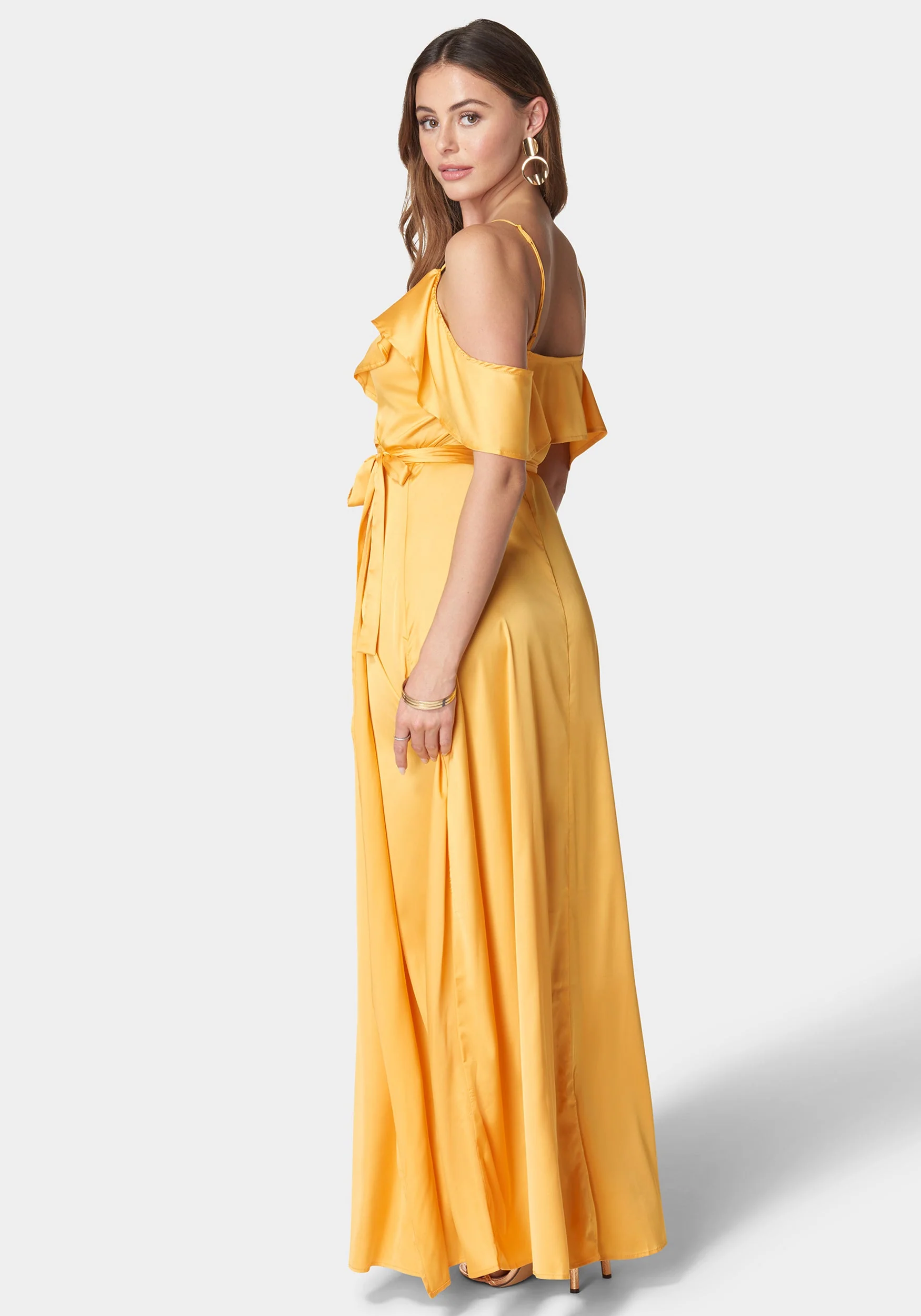 Cold Shoulder Ruffle Maxi Dress - Image 3