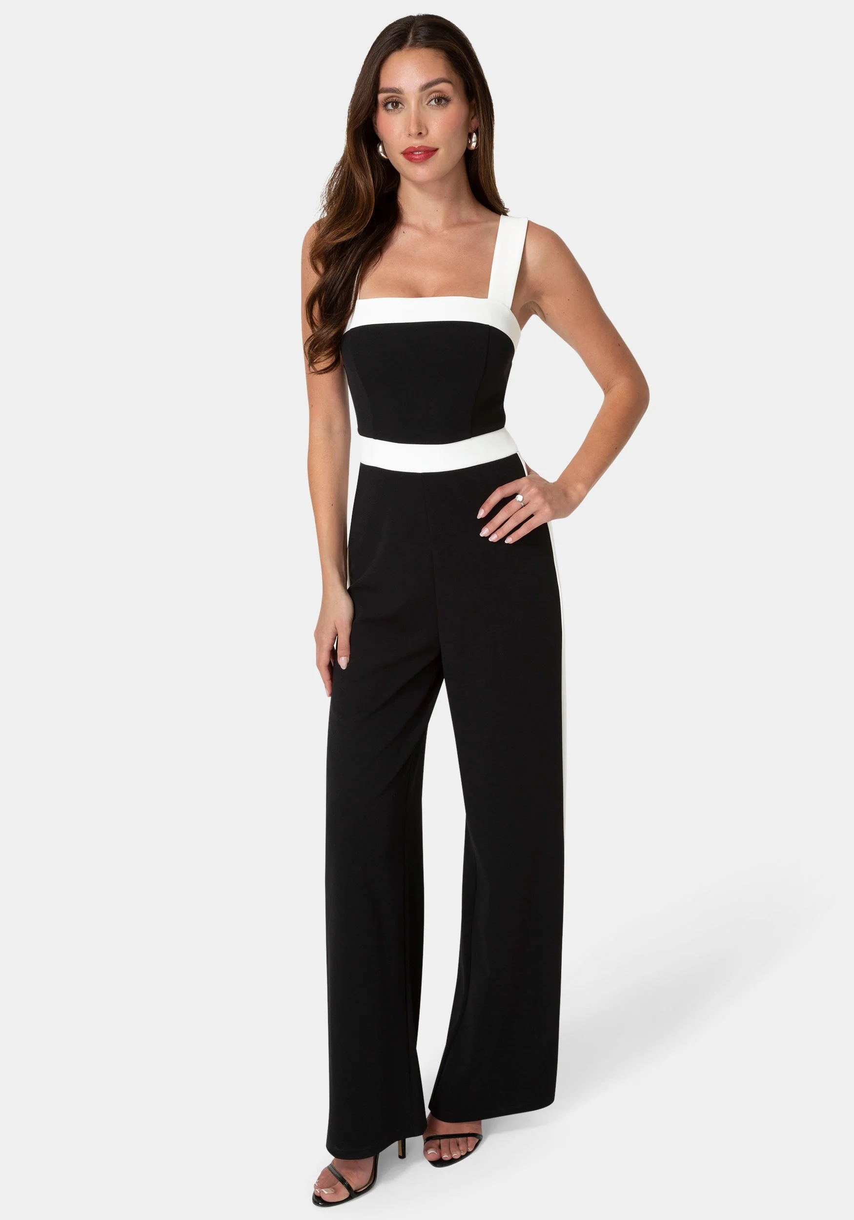 Colorblock Square Neck Jumpsuit