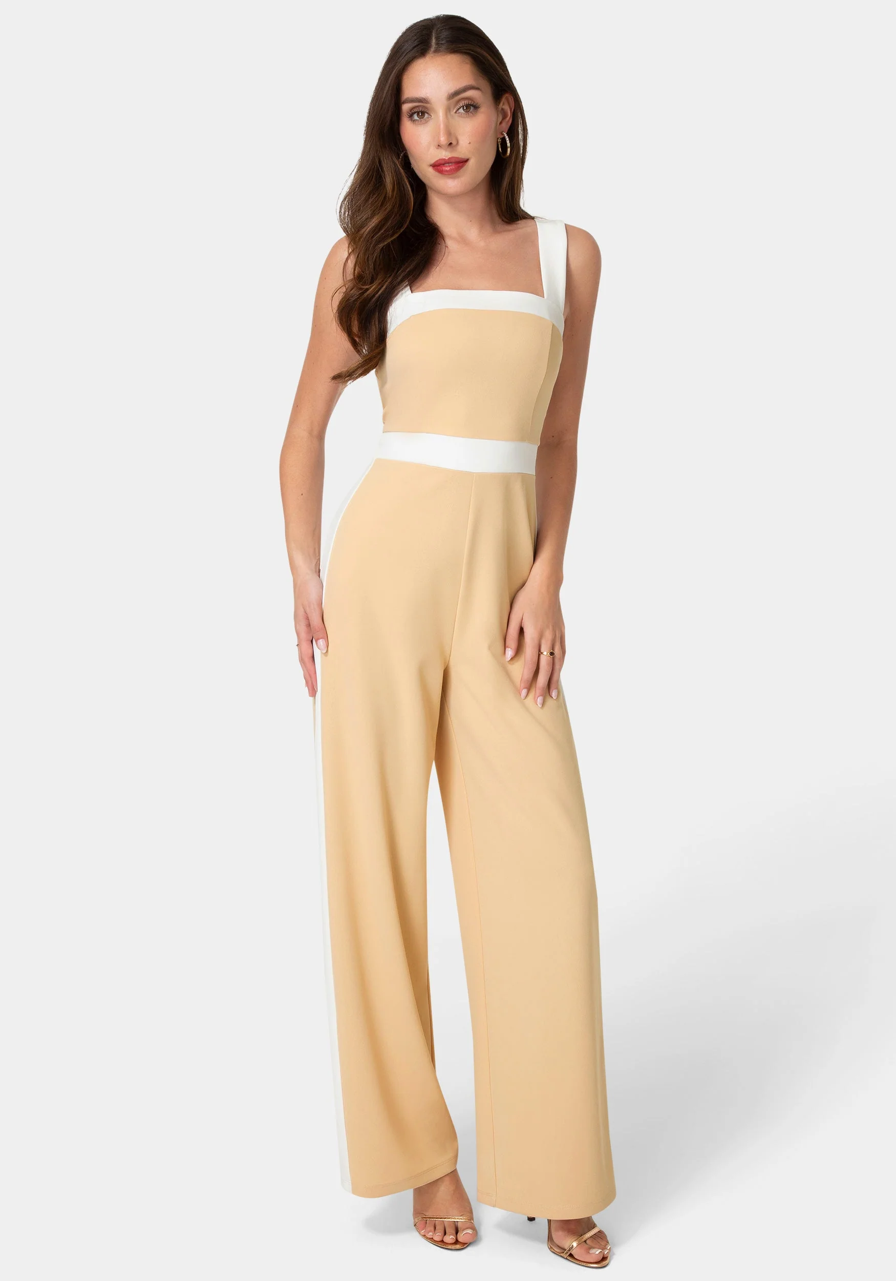 Colorblock Square Neck Jumpsuit