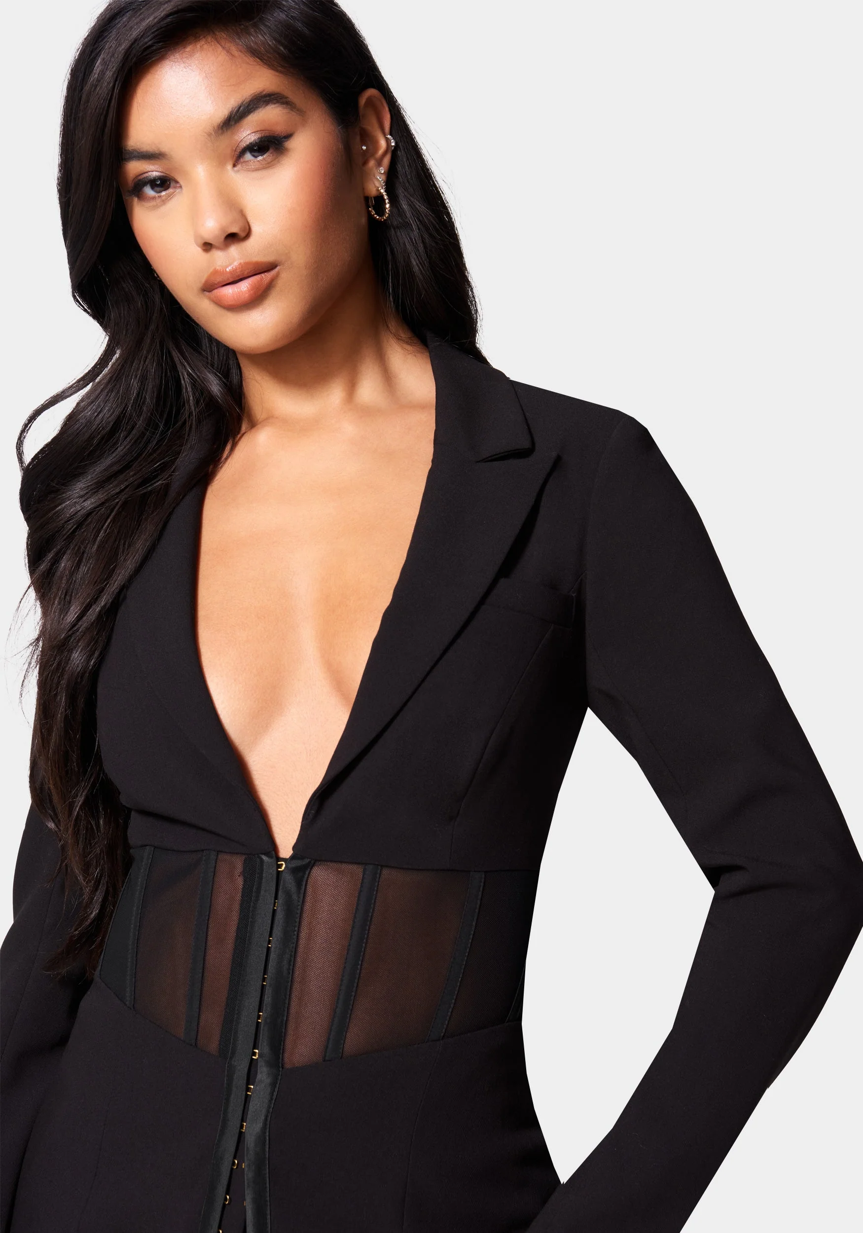 Corset Illusion Tailored Jacket - Image 4
