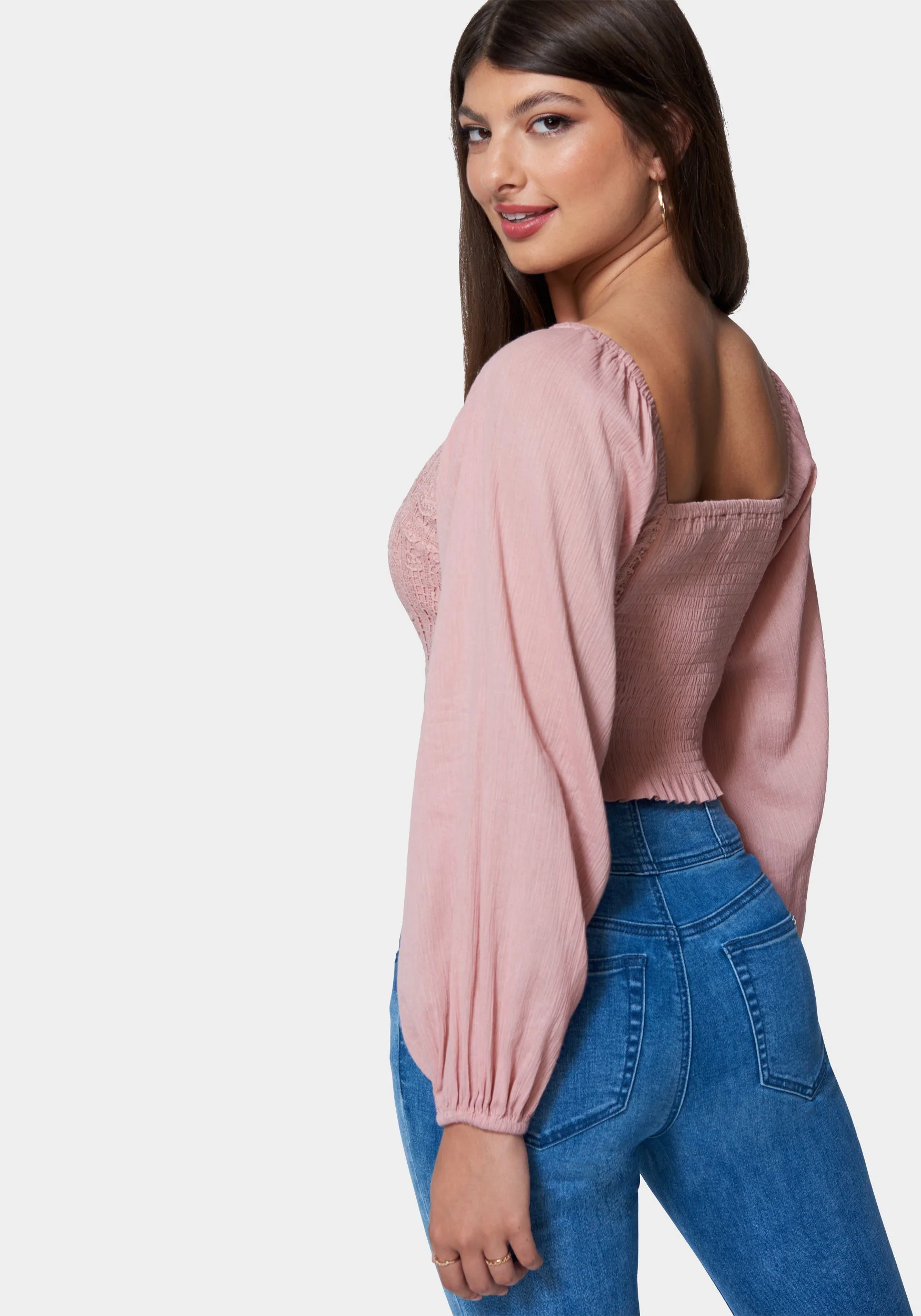 Crochet Body Woven Top - Image 3