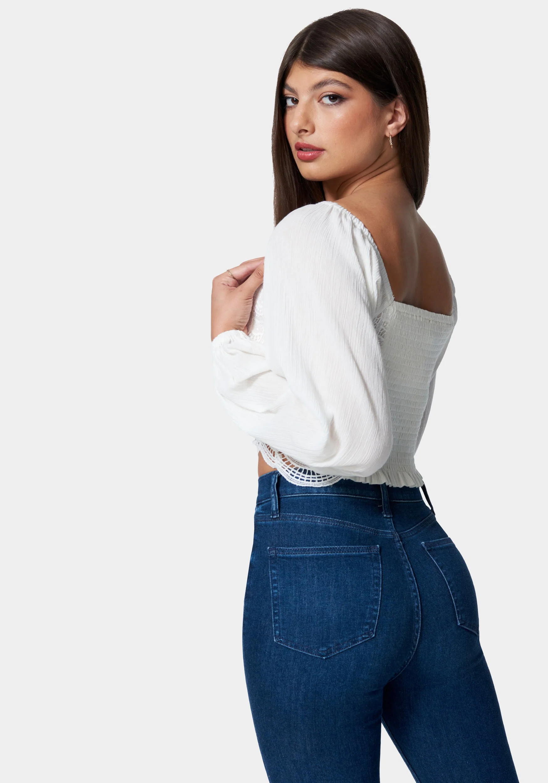 Crochet Body Woven Top - Image 3