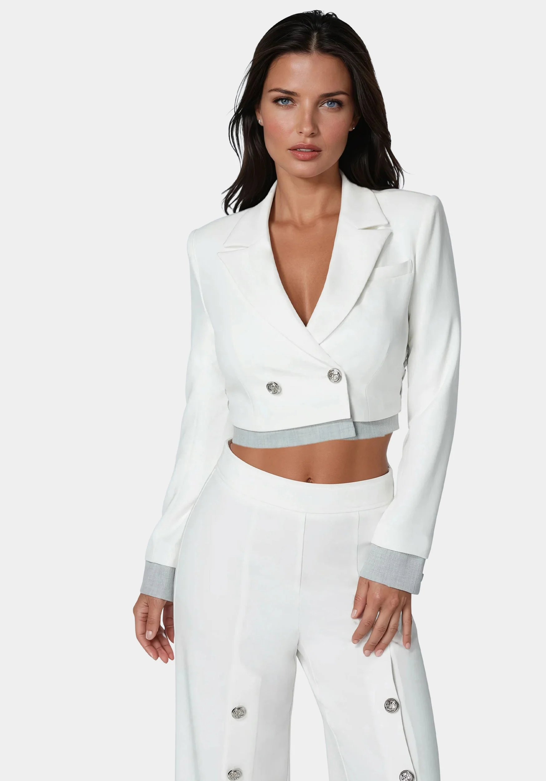 Cropped Eyelet Blazer