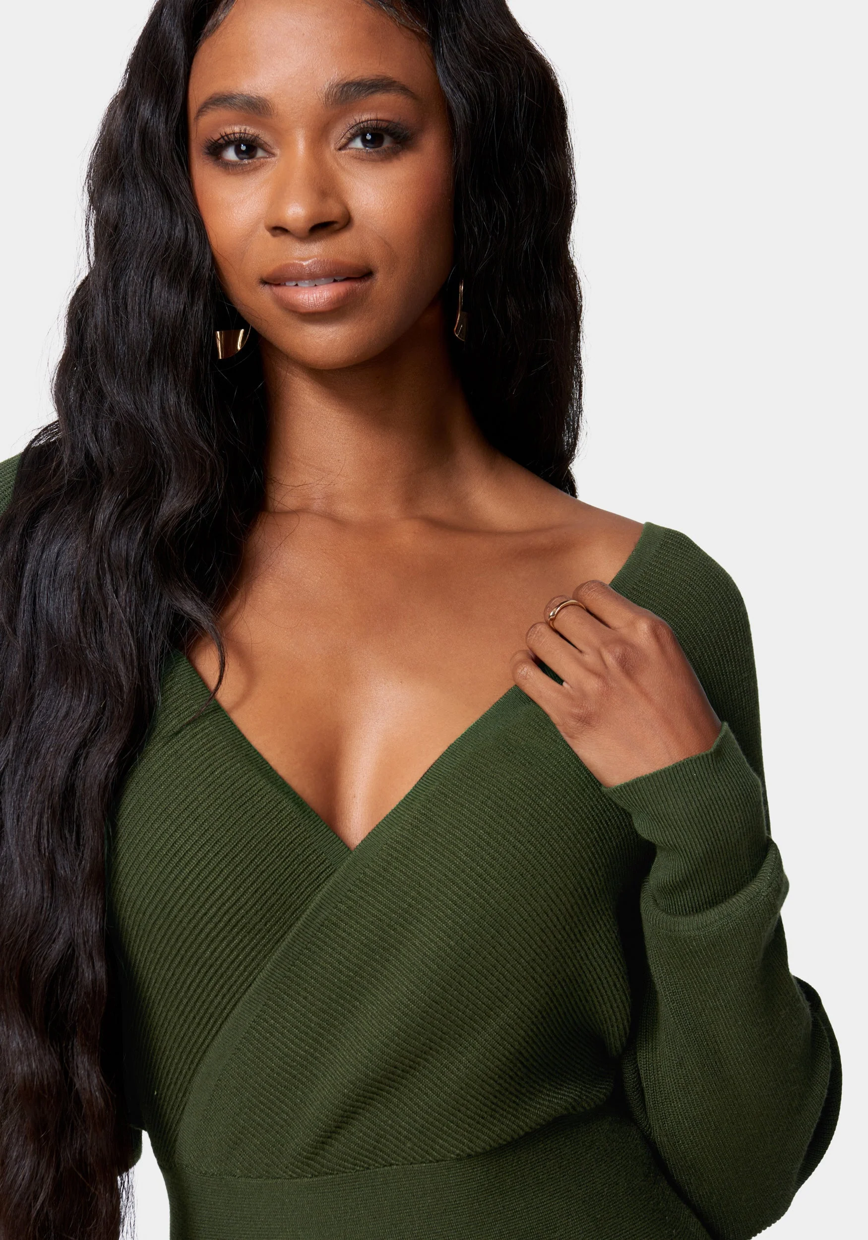 Cross Front Peplum Sweater - Image 4