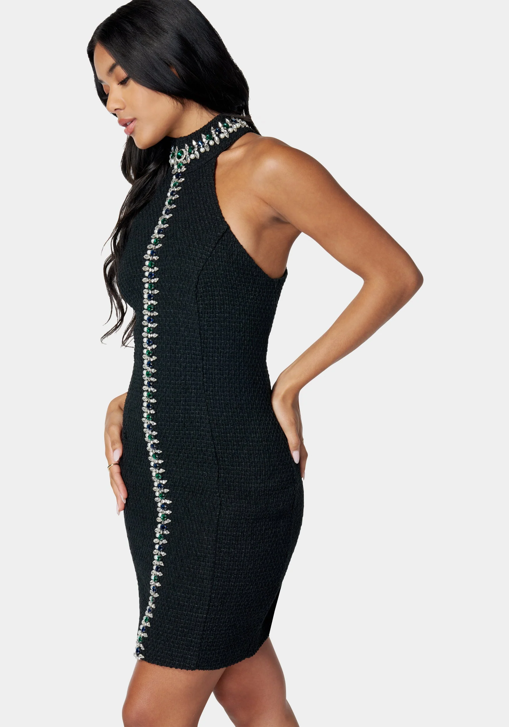 Crystal Knit Halter Neck Dress - Image 2