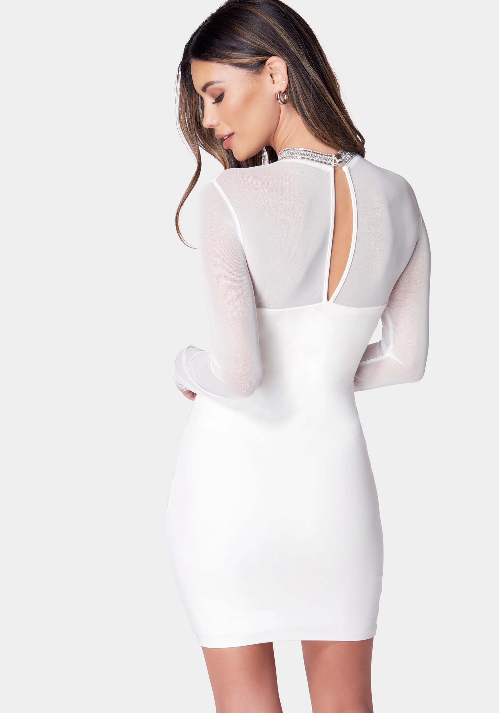 Crystal Mesh Mini Dress - Image 3