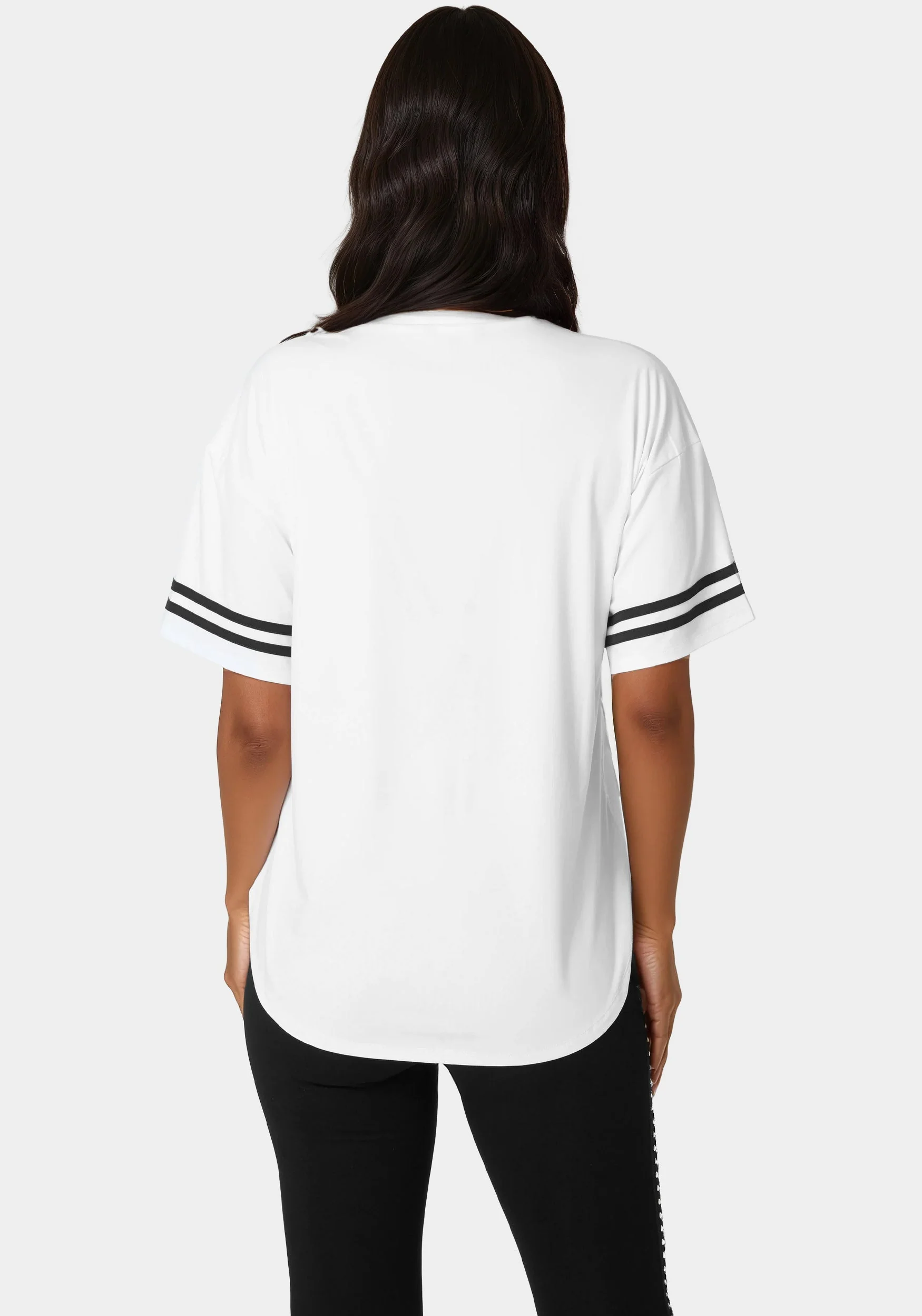 Curved Hem Active Top With Glitter Logo - Image 3