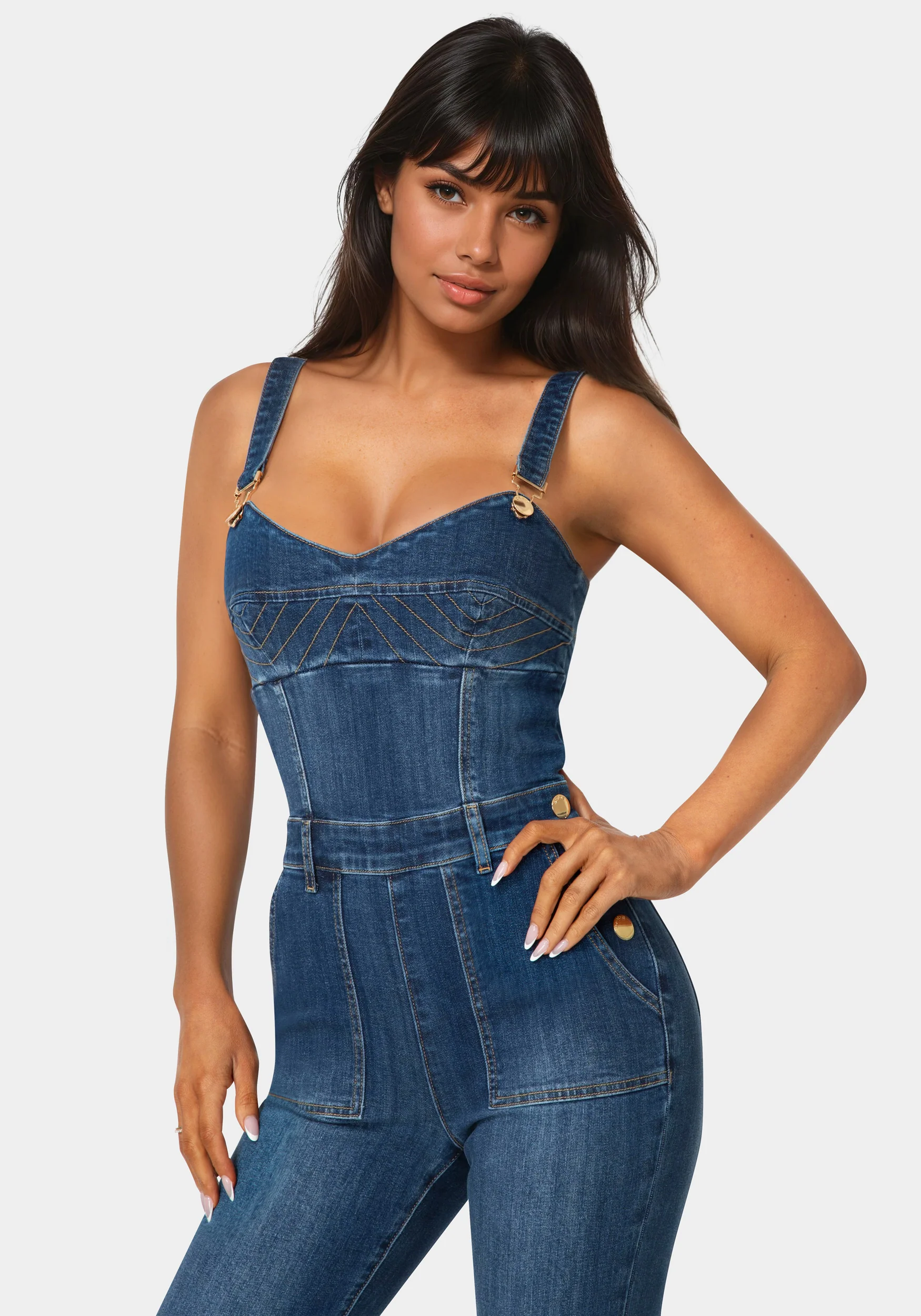 Denim Overall Jumpsuit - Image 4