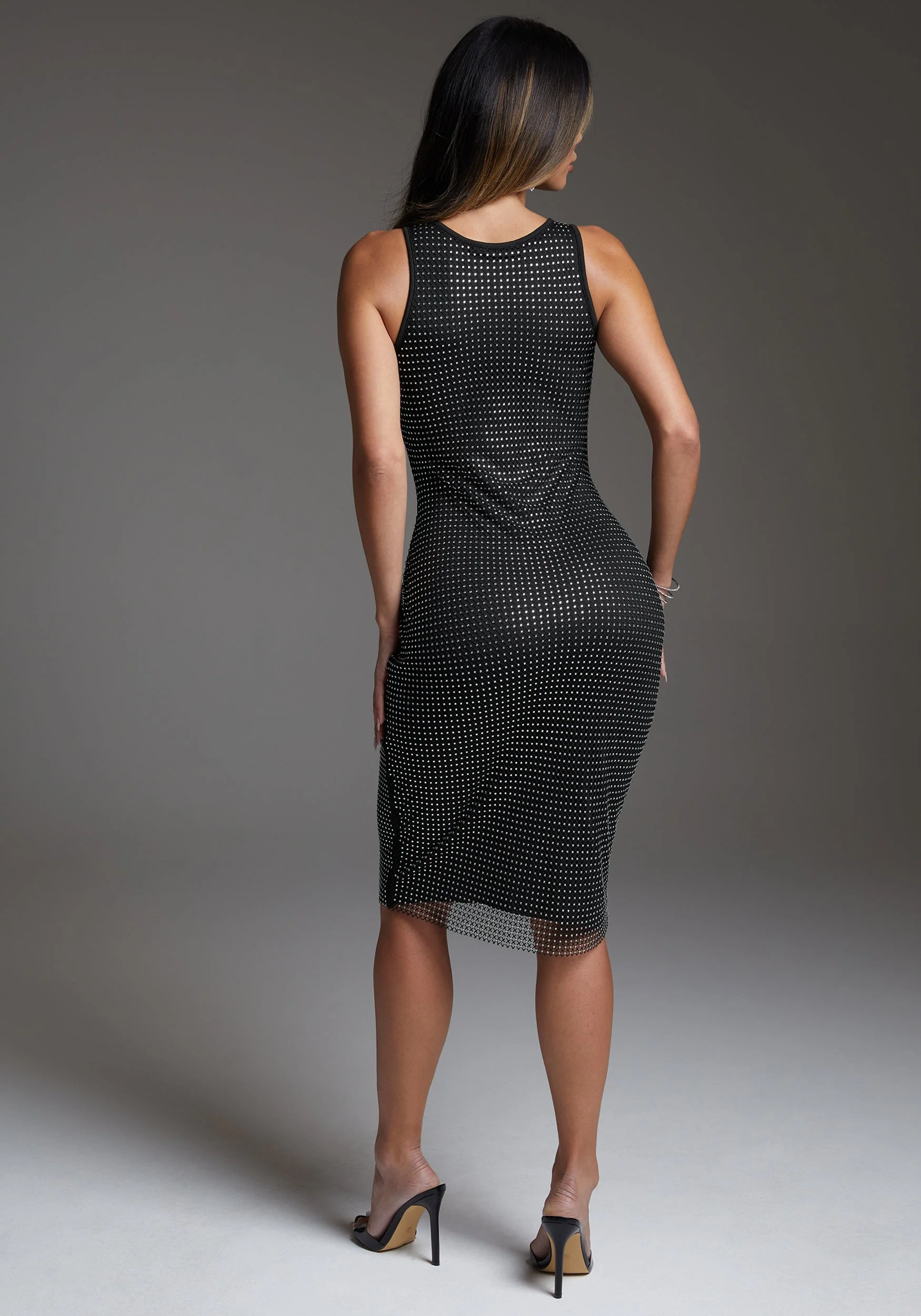 Diamante Crystal Mesh Tank Dress - Image 3