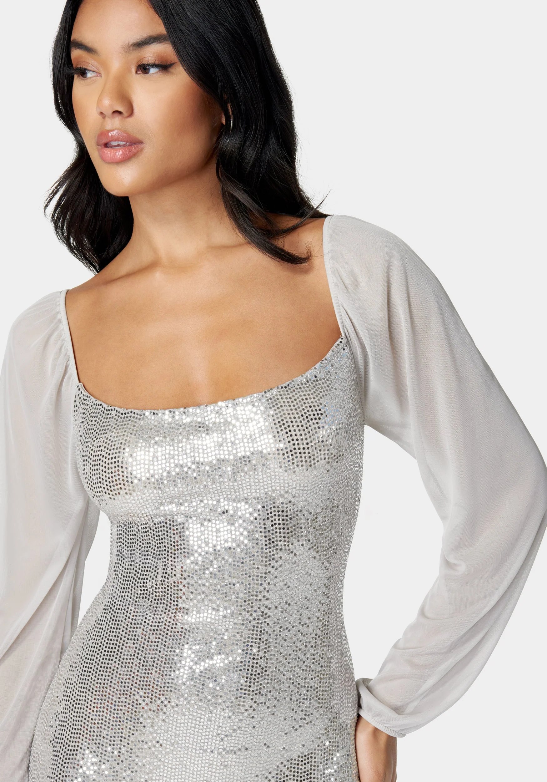 Disco Dot Square Neck Dress - Image 4