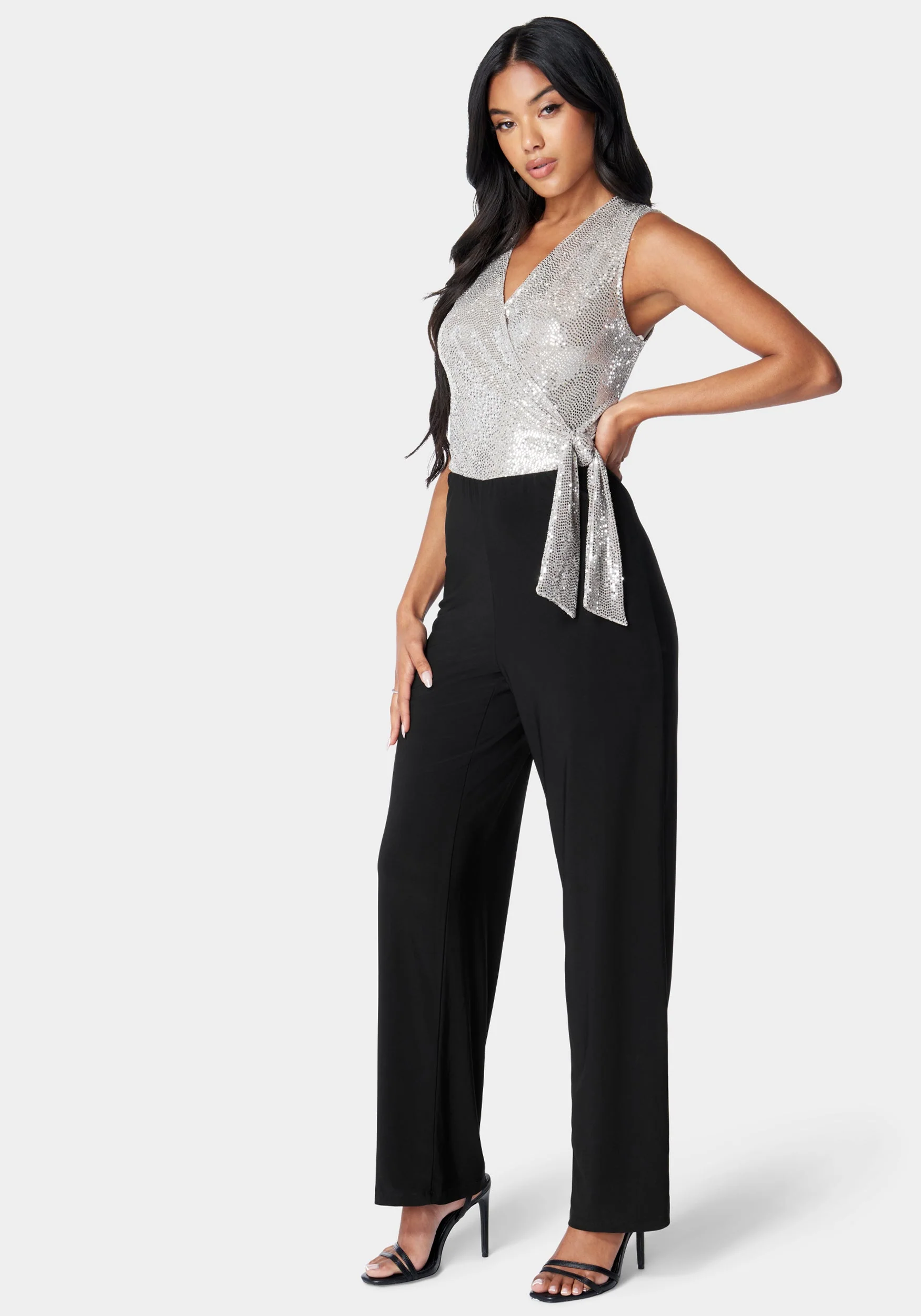 Disco Dot Wrap Tie Jumpsuit - Image 2