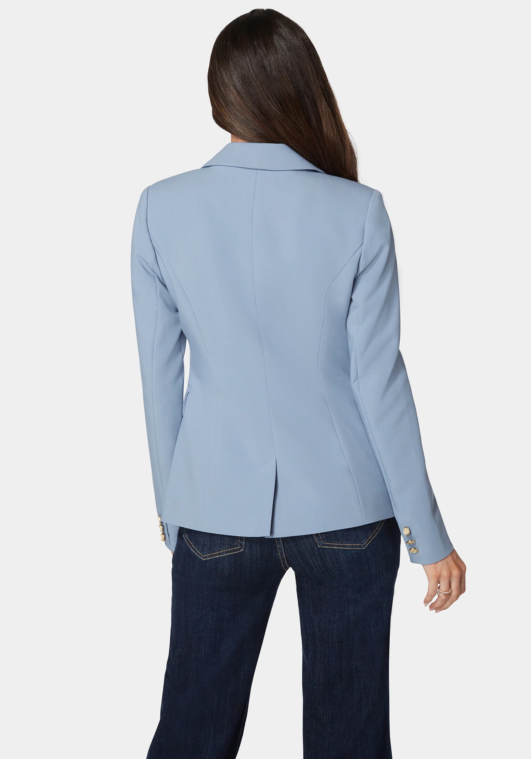 Double Breast Tailored Woven Twill Blazer - Image 3
