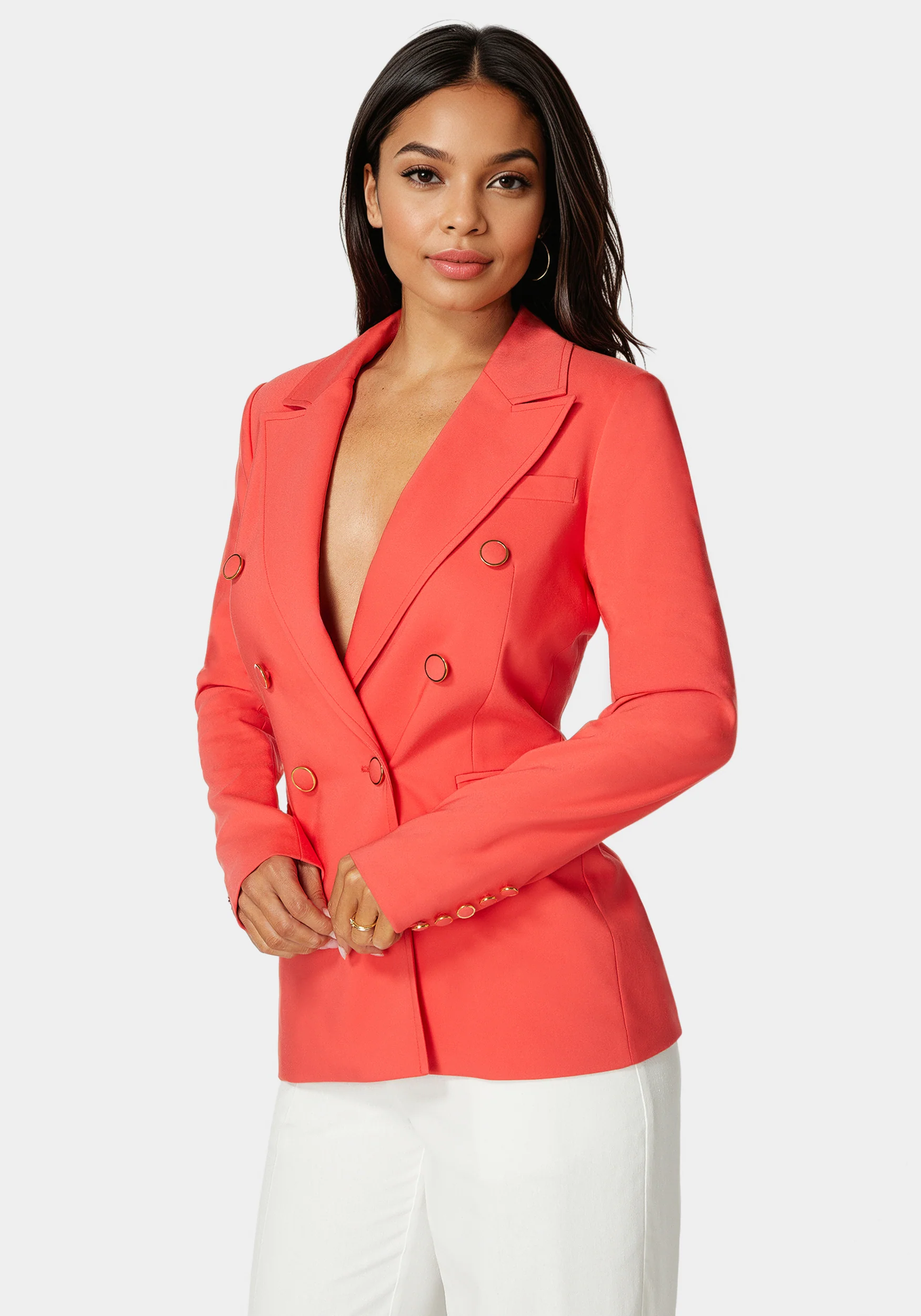 Double Breasted Strong Shoulder Jacket - Image 2