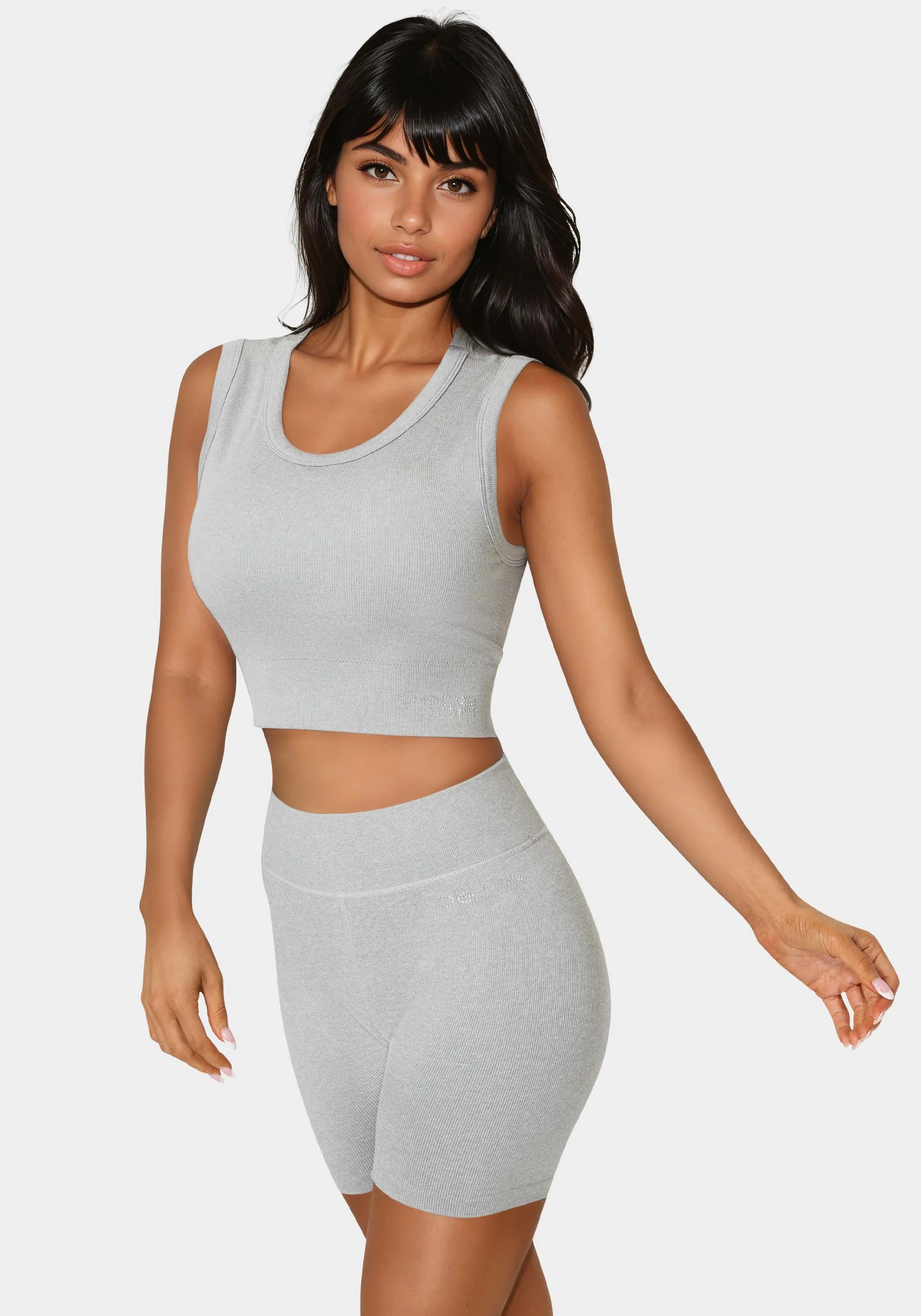 Double Layer Front Seamless Crop Tank - Image 2