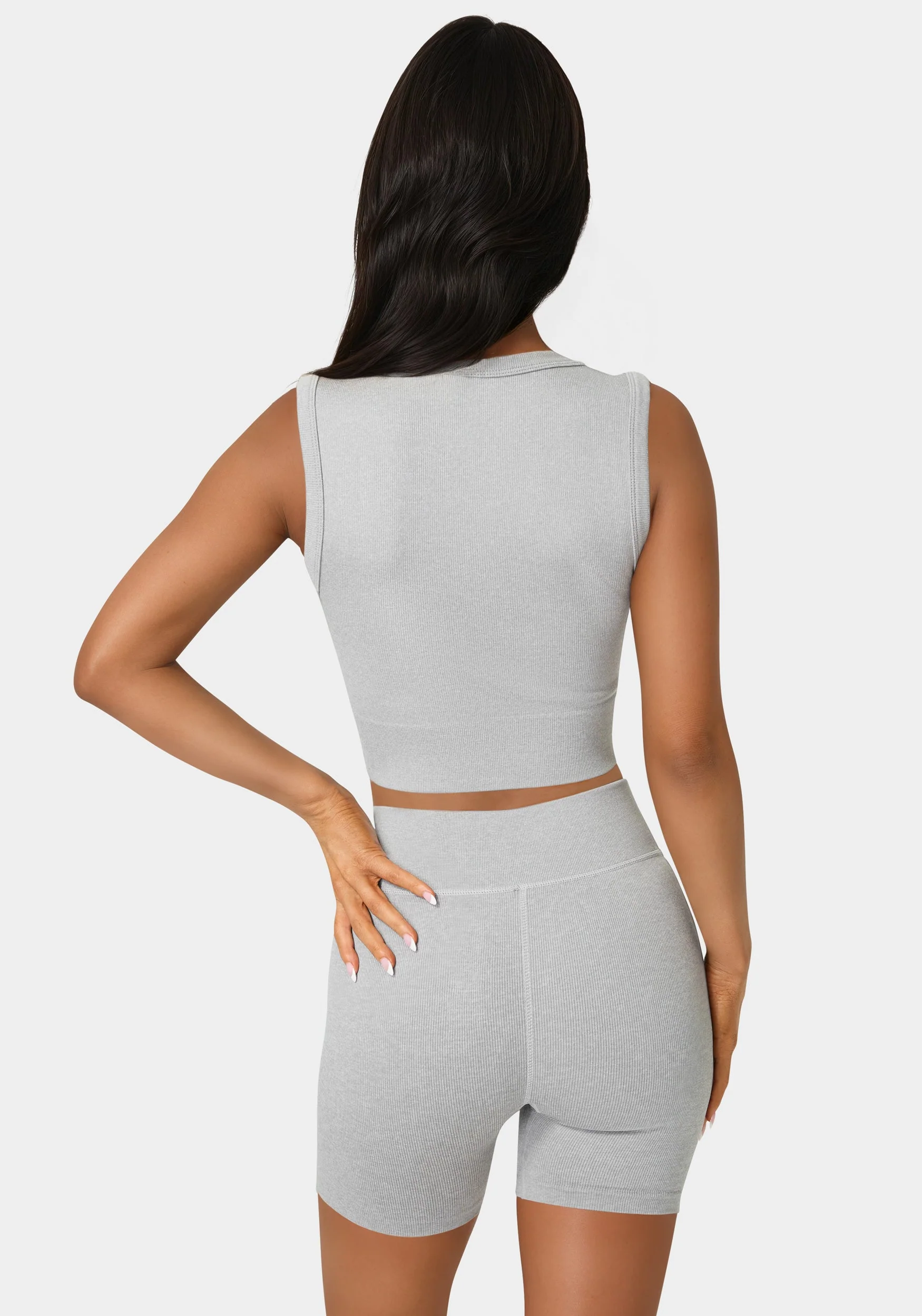 Double Layer Front Seamless Crop Tank - Image 3