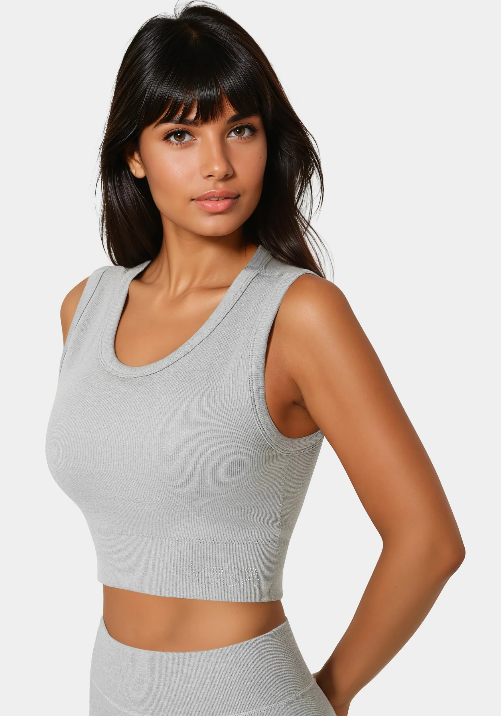 Double Layer Front Seamless Crop Tank - Image 4