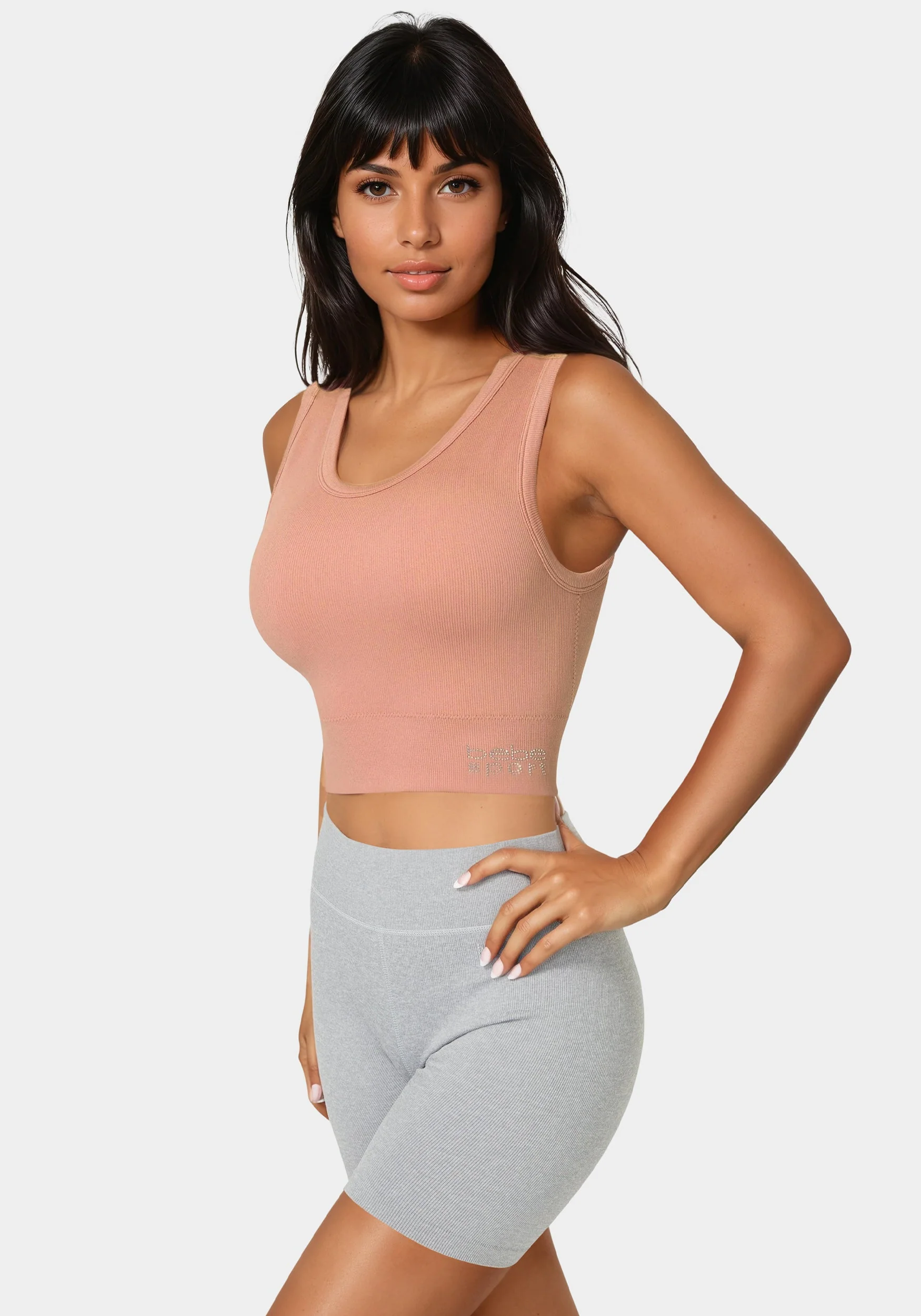 Double Layer Front Seamless Crop Tank - Image 2