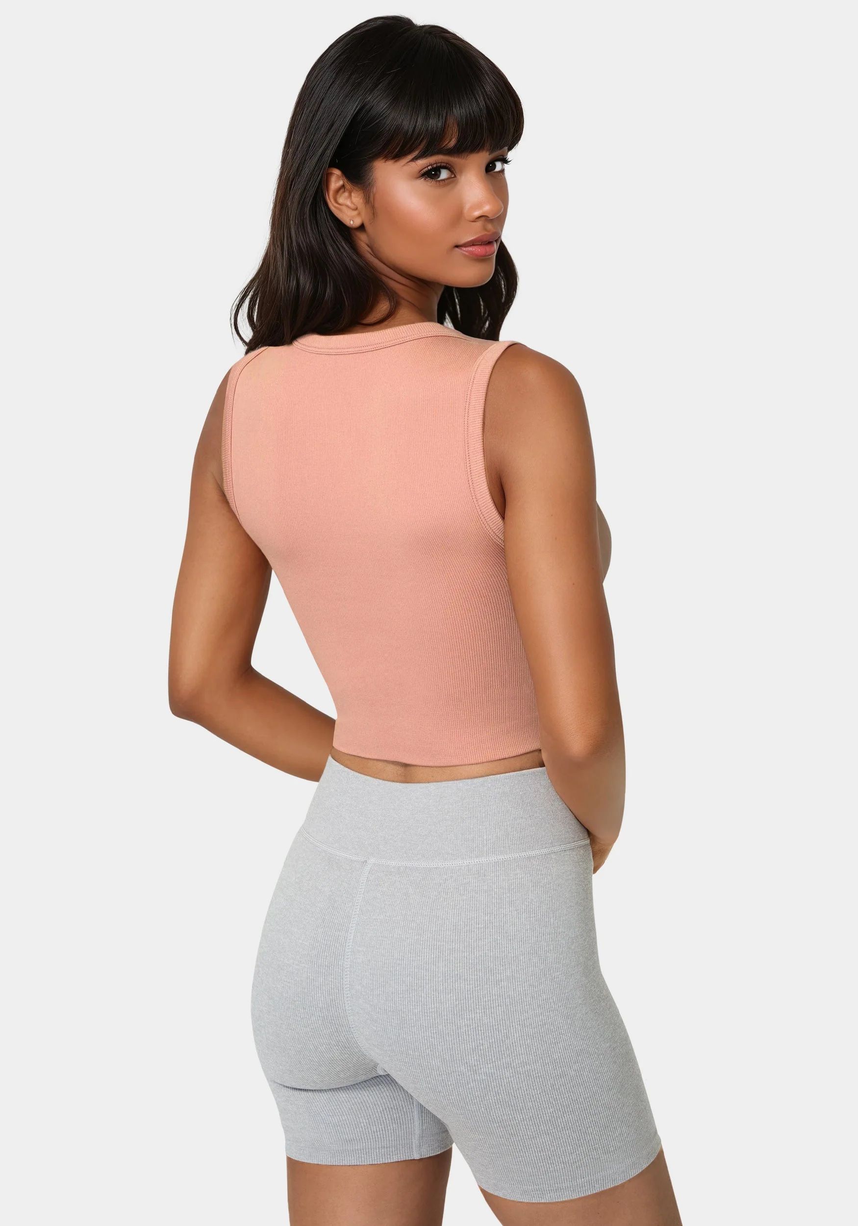 Double Layer Front Seamless Crop Tank - Image 3