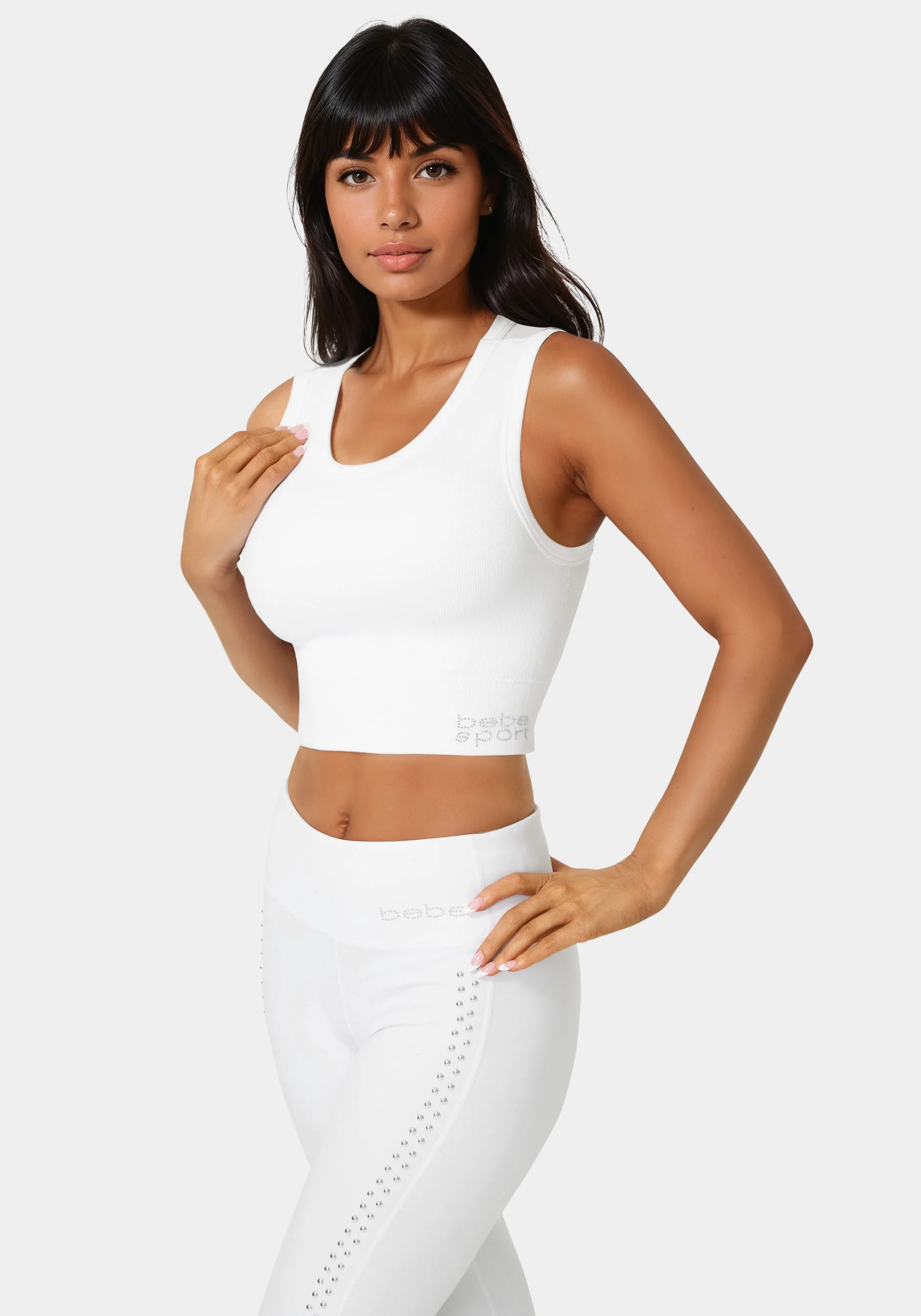 Double Layer Front Seamless Crop Tank - Image 2