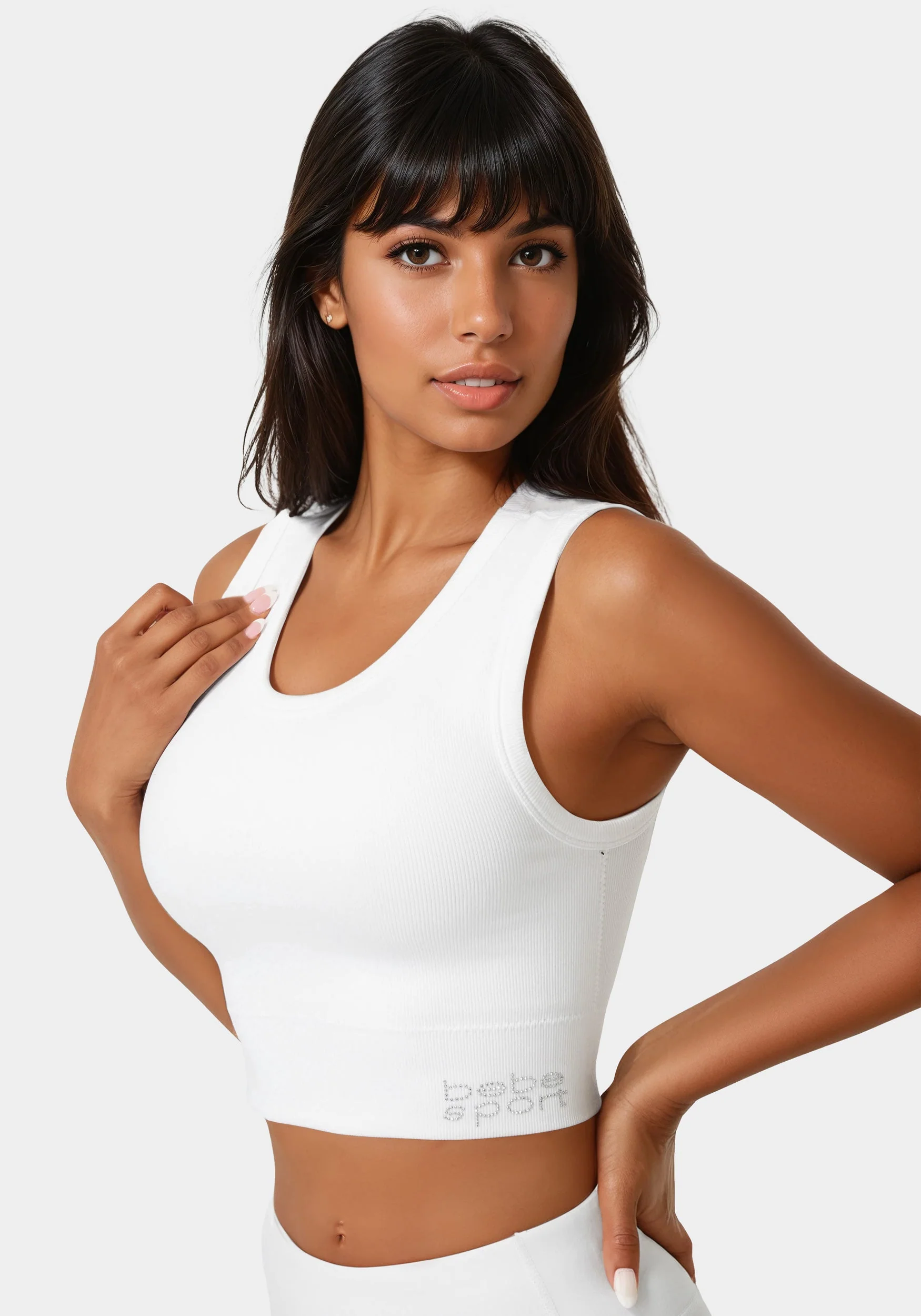 Double Layer Front Seamless Crop Tank - Image 4