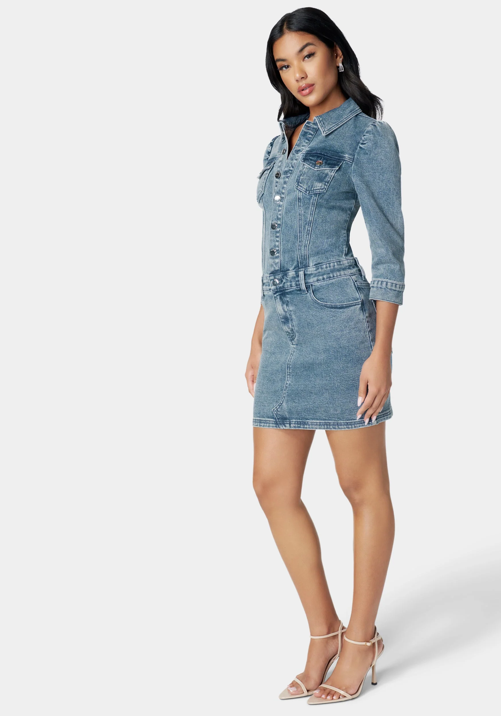Drop Waist Denim Dress - Image 2