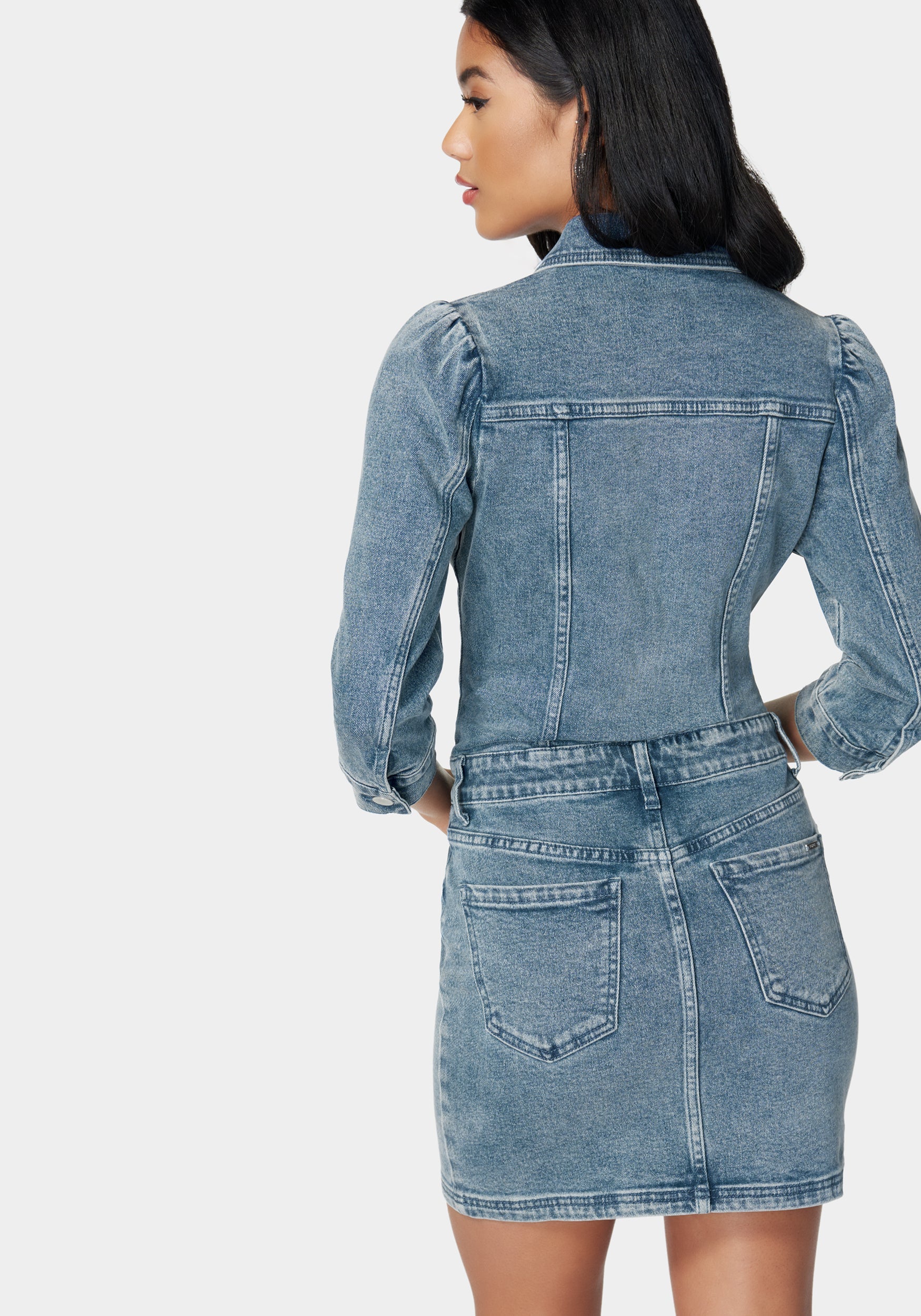 Drop Waist Denim Dress - Image 3