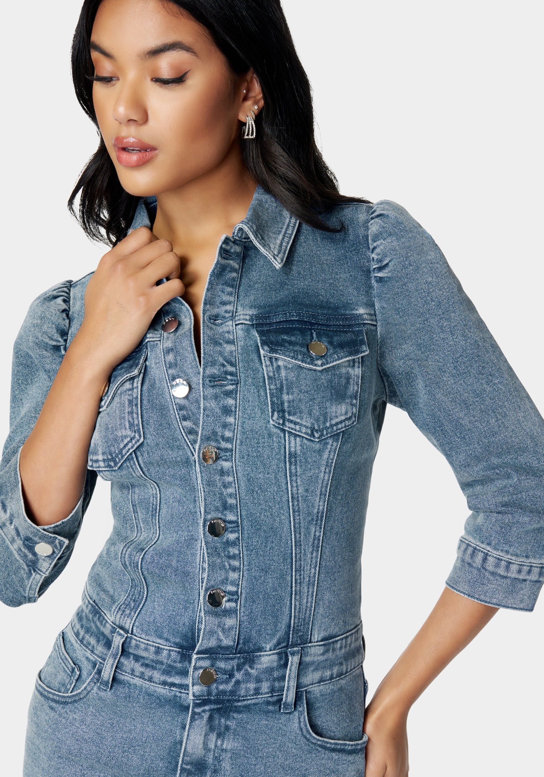 Drop Waist Denim Dress - Image 4