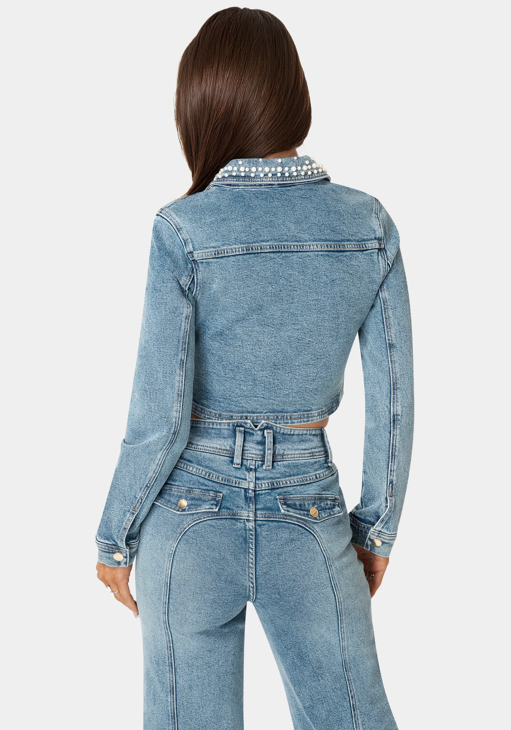 Embellished Corset Denim Jacket - Image 3