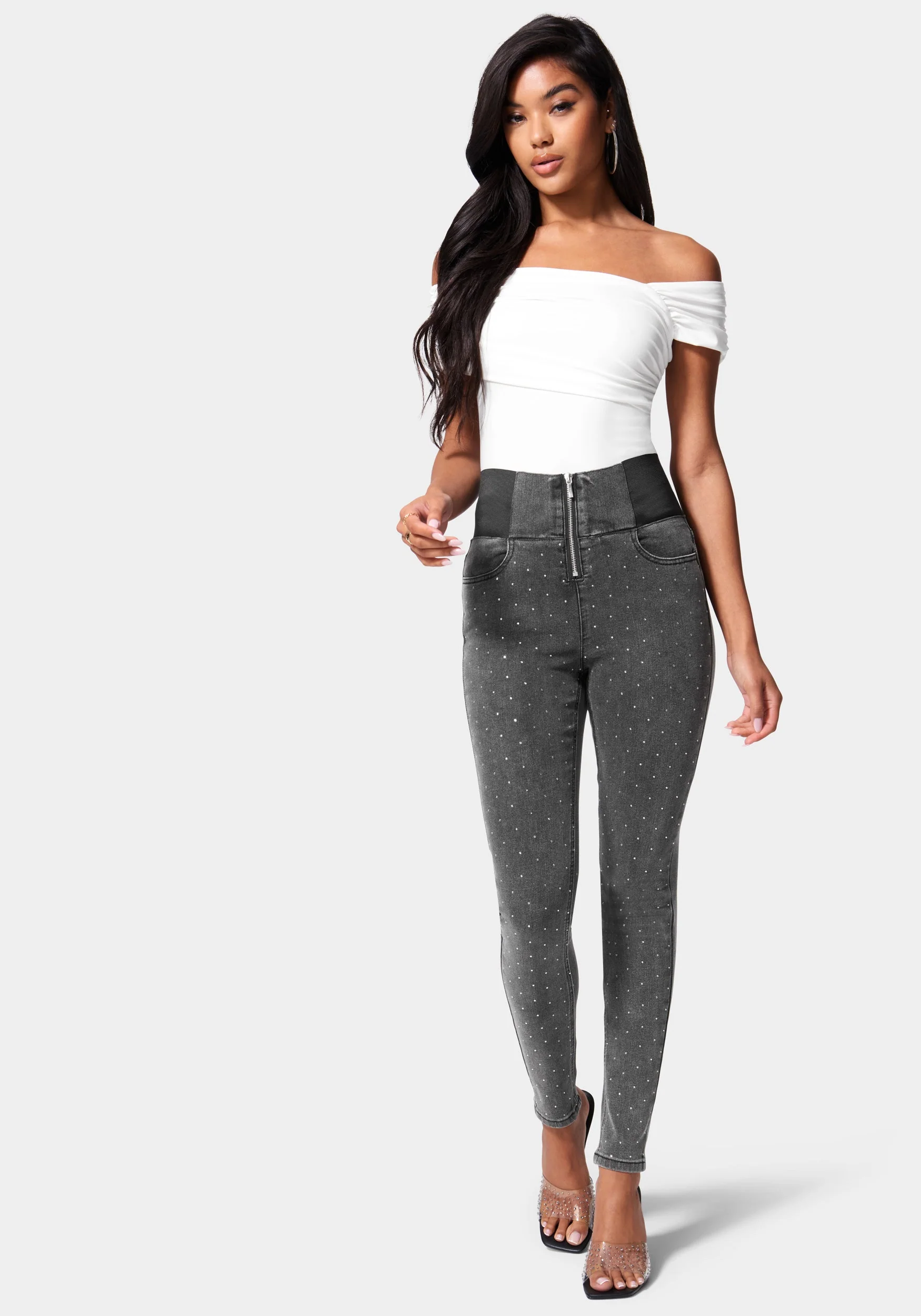 Embellished Elastic Waist Skinny Jean - Image 3