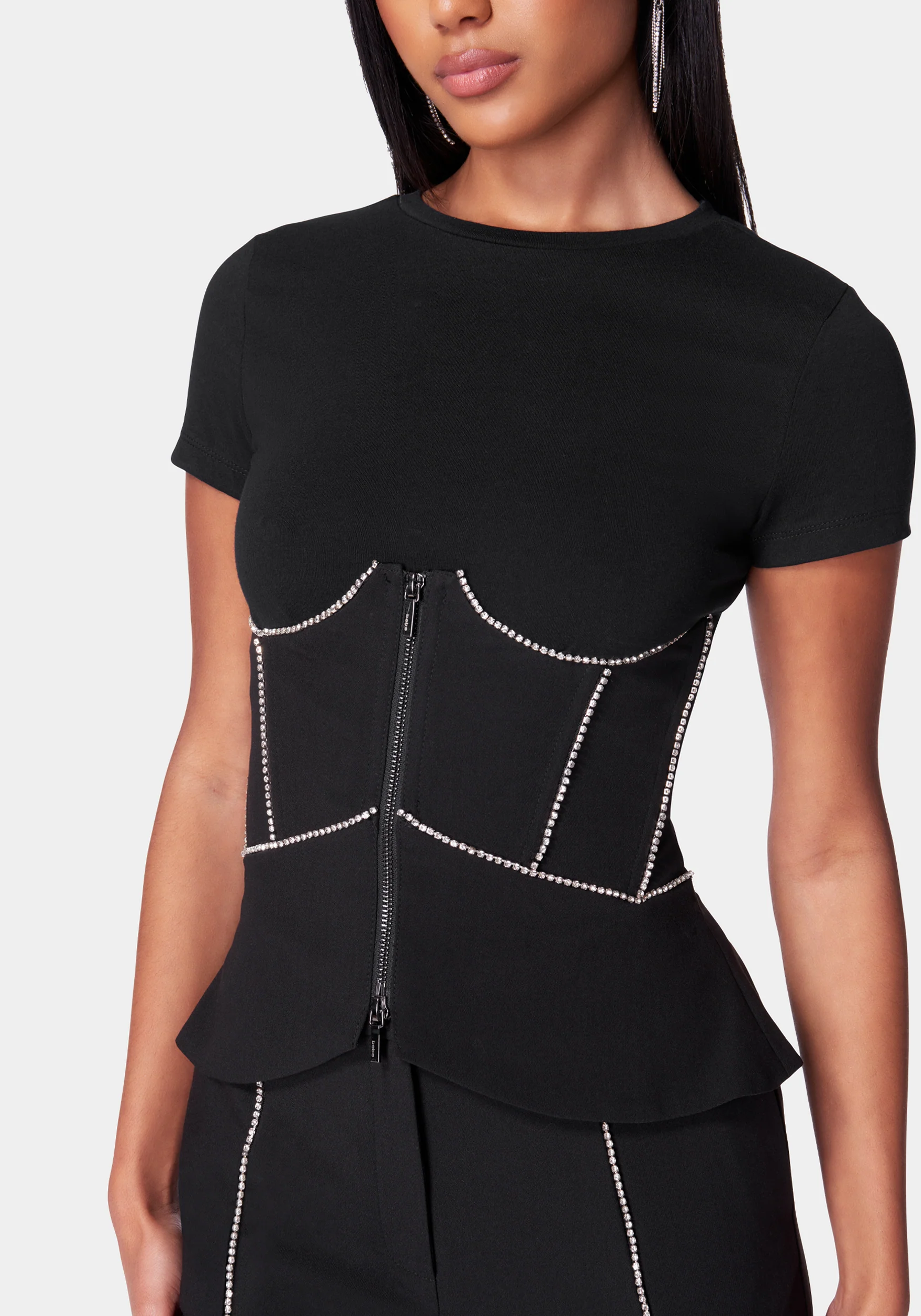 Embellished Peplum Corset Top - Image 4