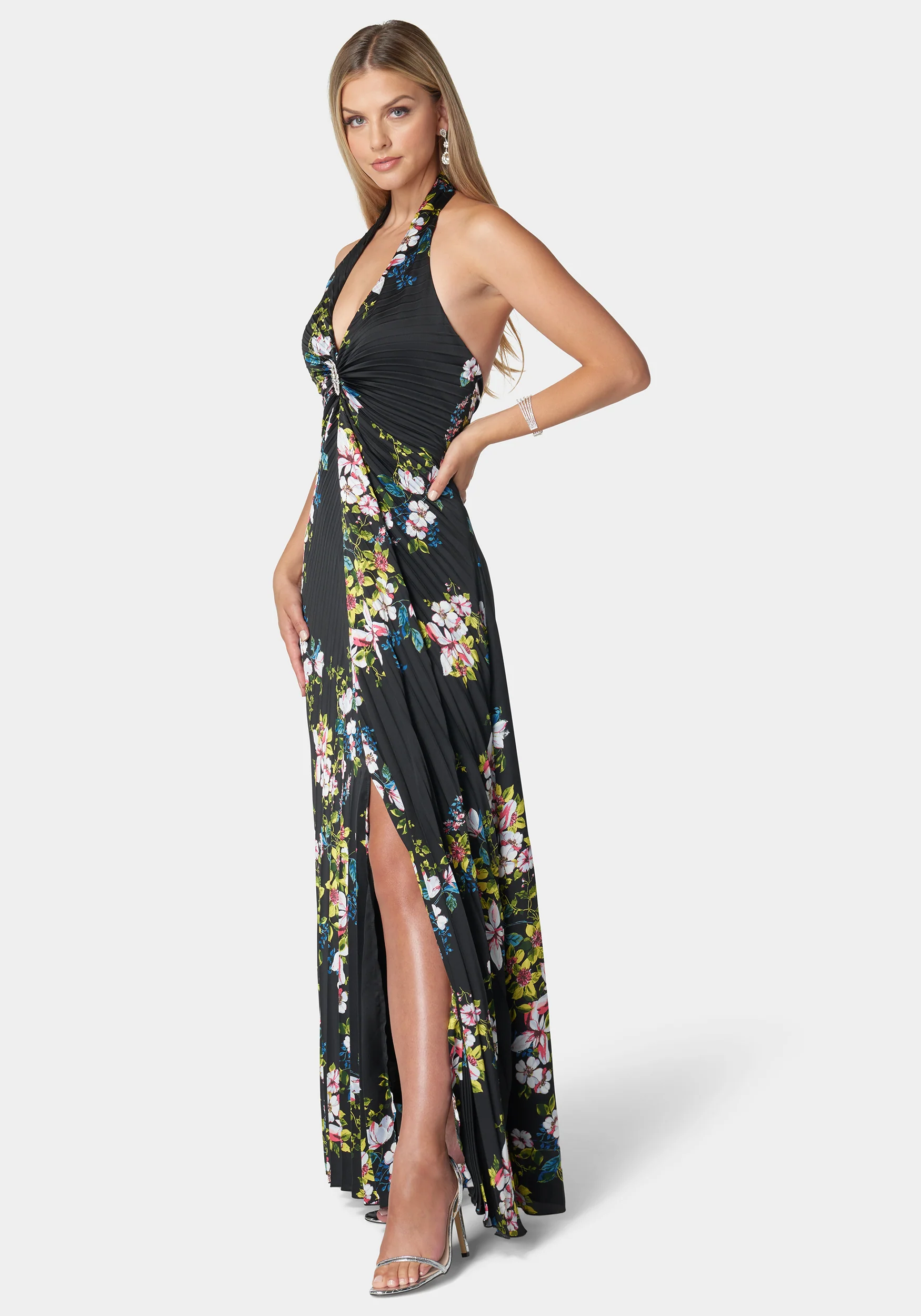 Estelle Pleated Satin Maxi - Image 2