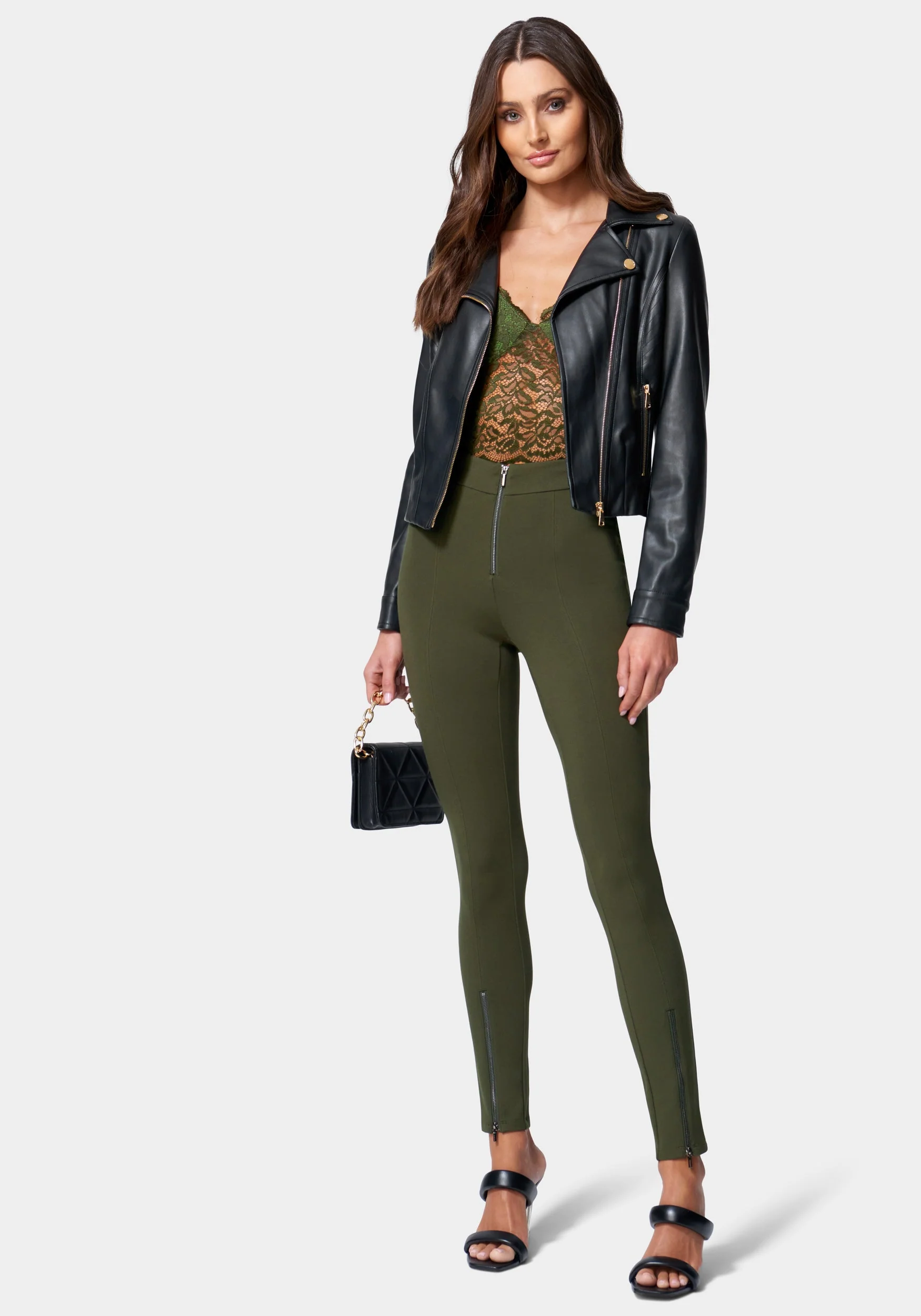 Exposed Zipper Knit Legging - Image 2