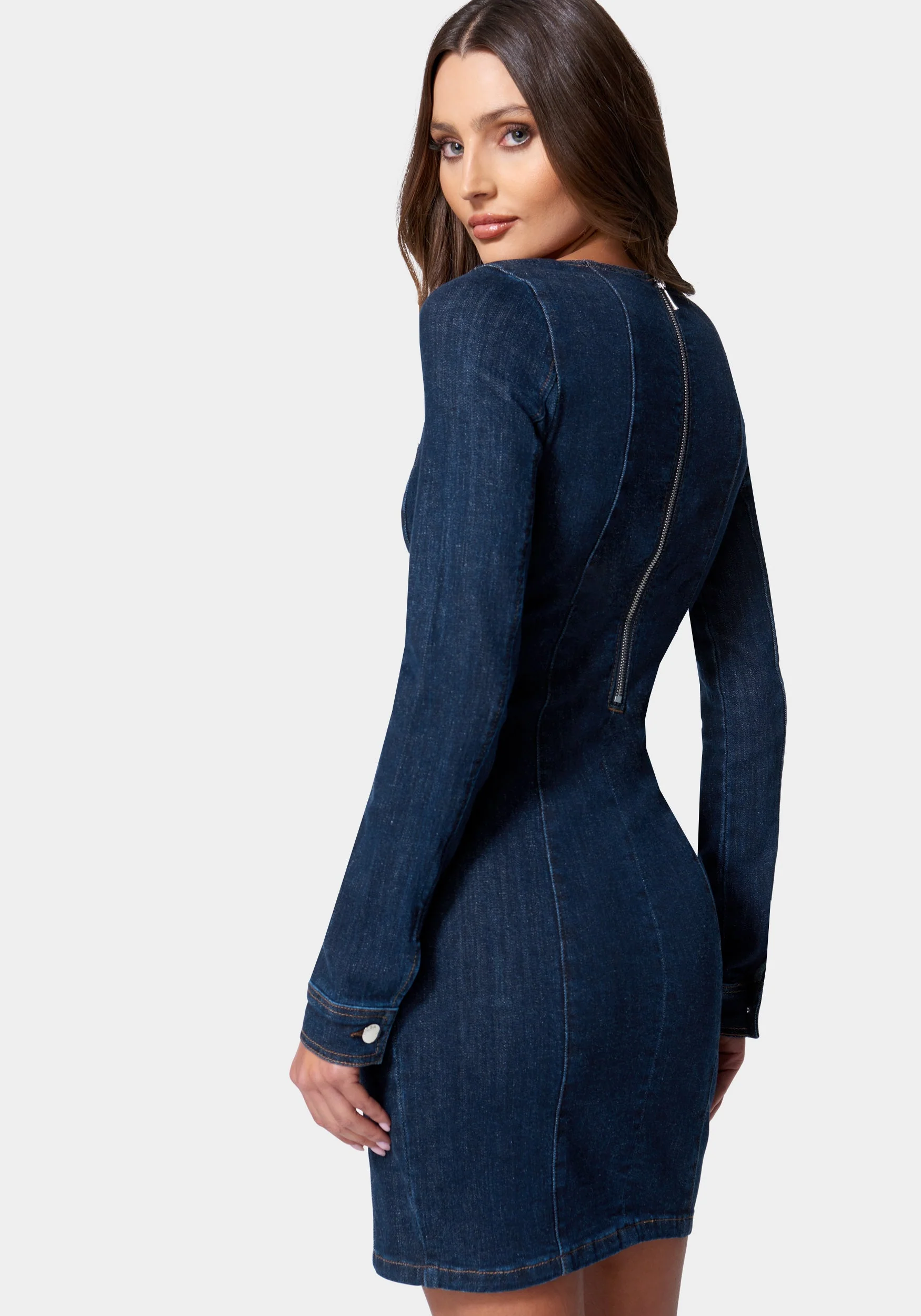 Eyelet Detail Denim Dress - Image 3