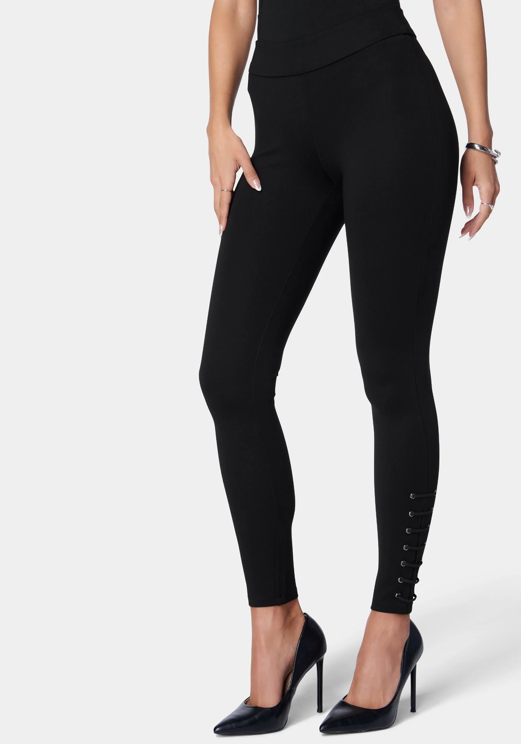 Eyelet Hem Detail Pdr Legging - Image 2