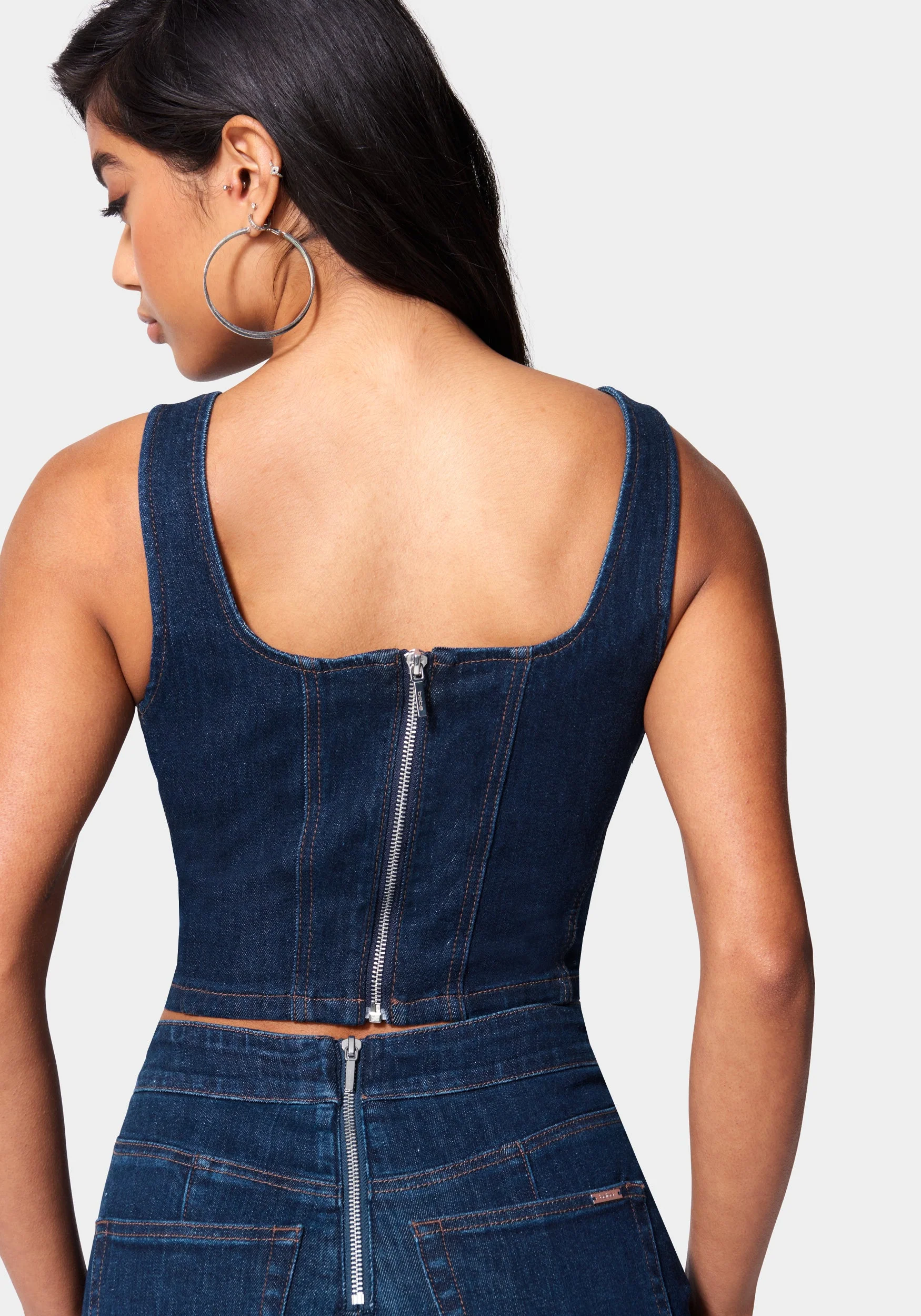Eyelet Denim Bustier - Image 3
