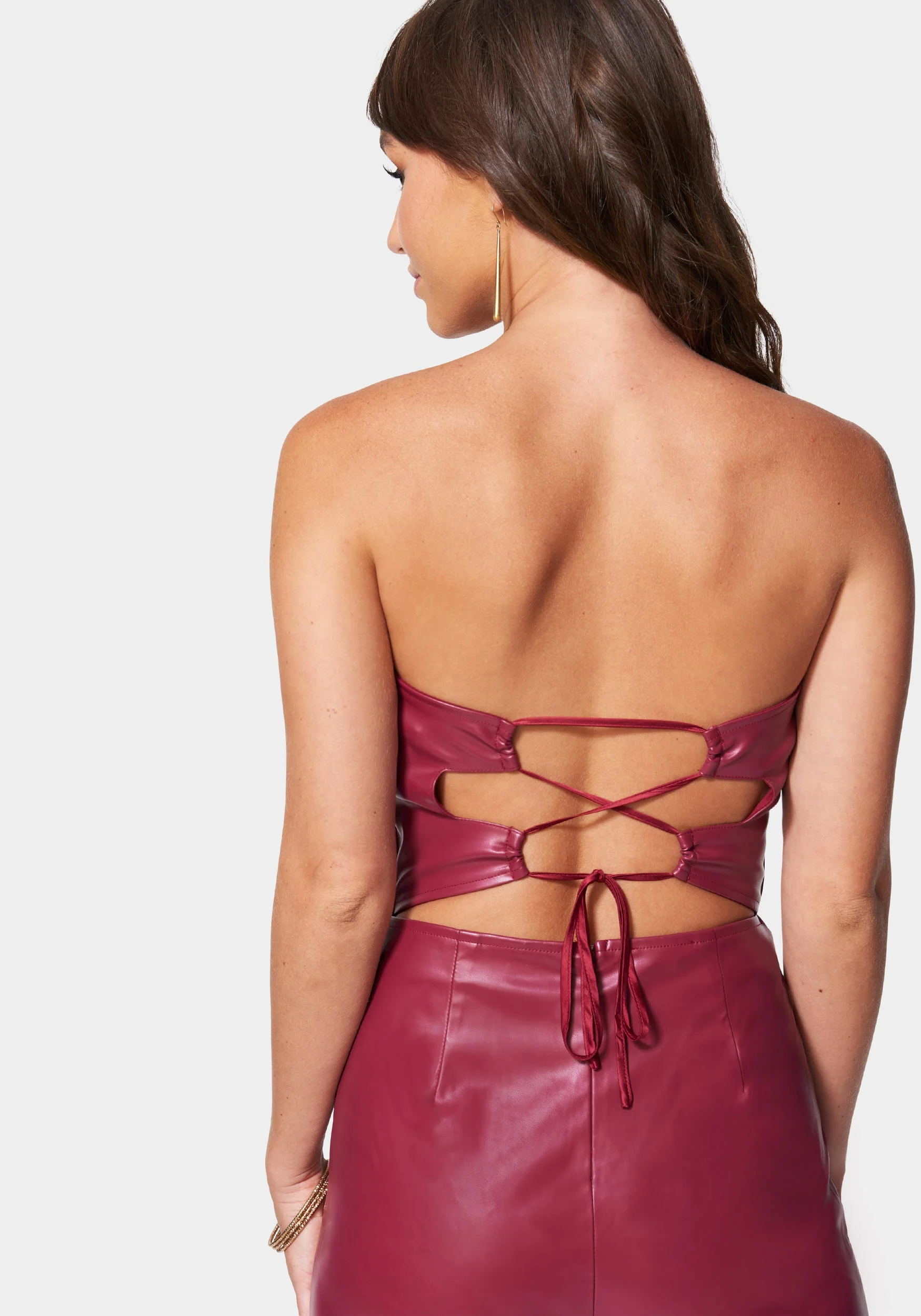 Vegan Leather Culotte Jumpsuit - Image 4