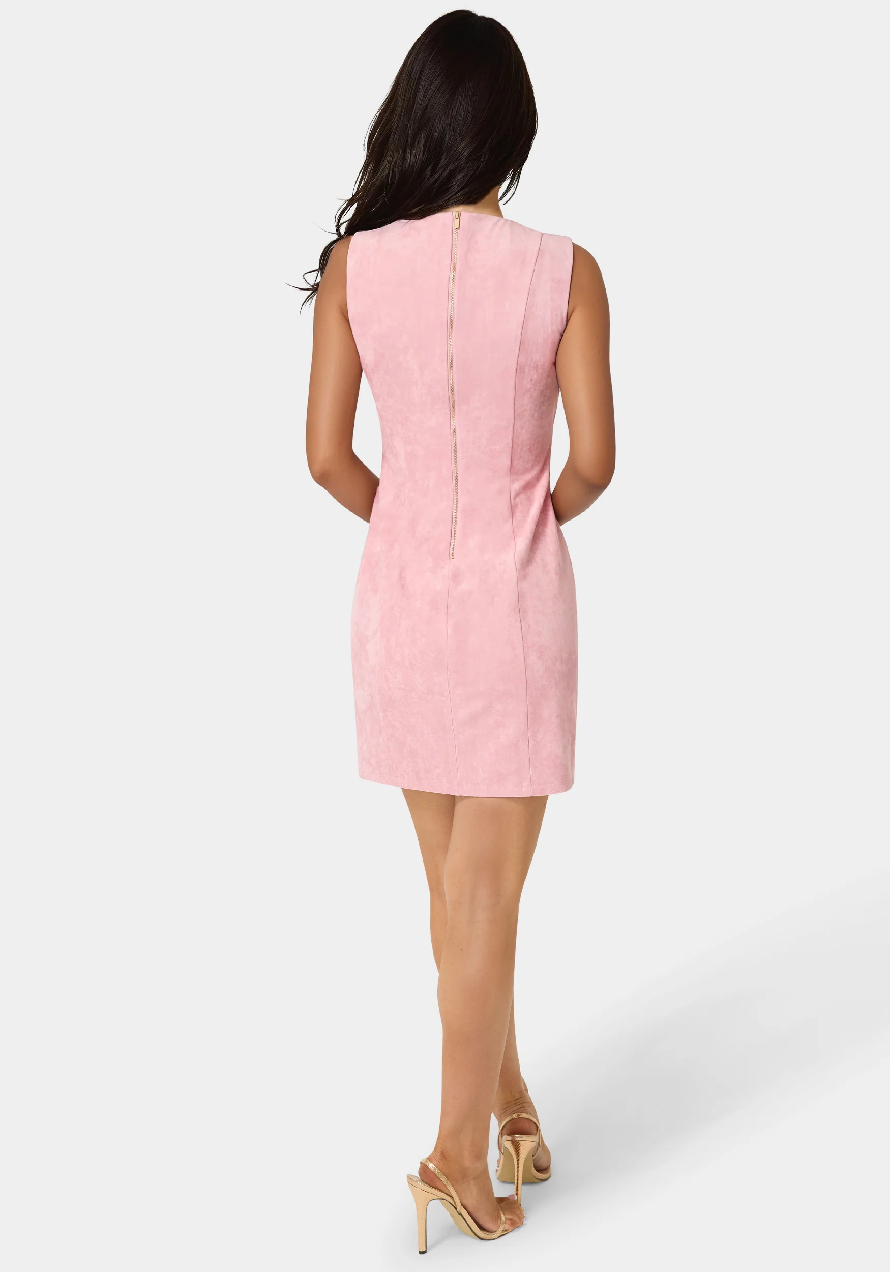 Faux Suede Lace Up Mini Dress - Image 3