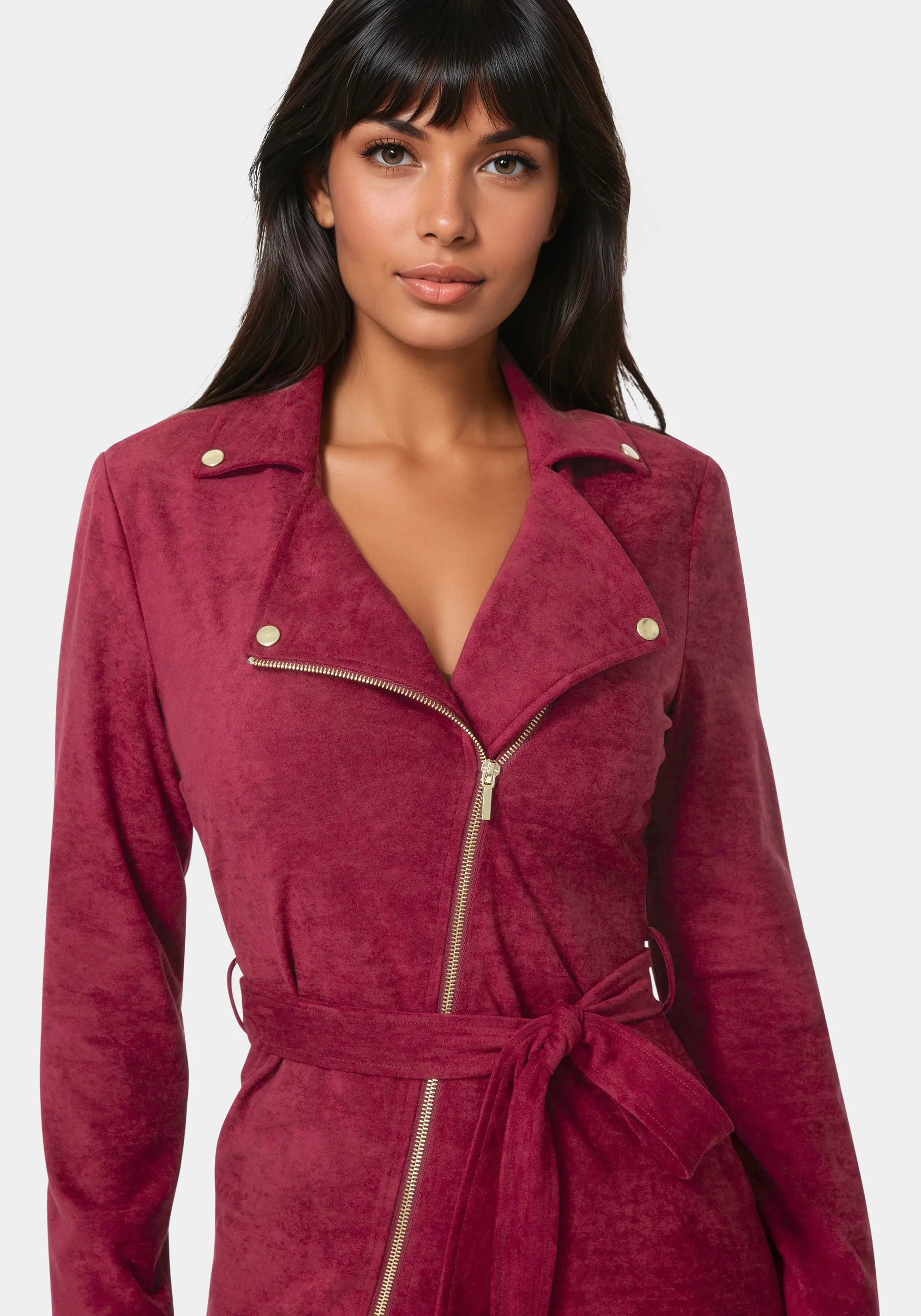 Faux Suede Moto Dress - Image 4