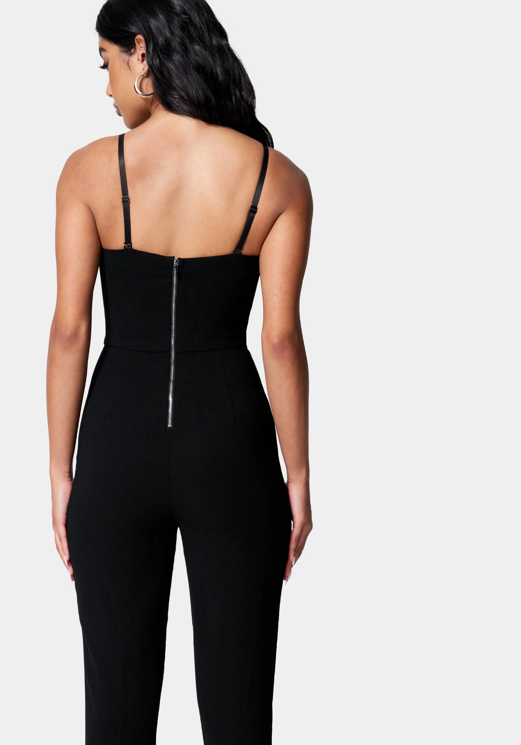 Feather Trim Split Hem Jumpsuit - Image 3