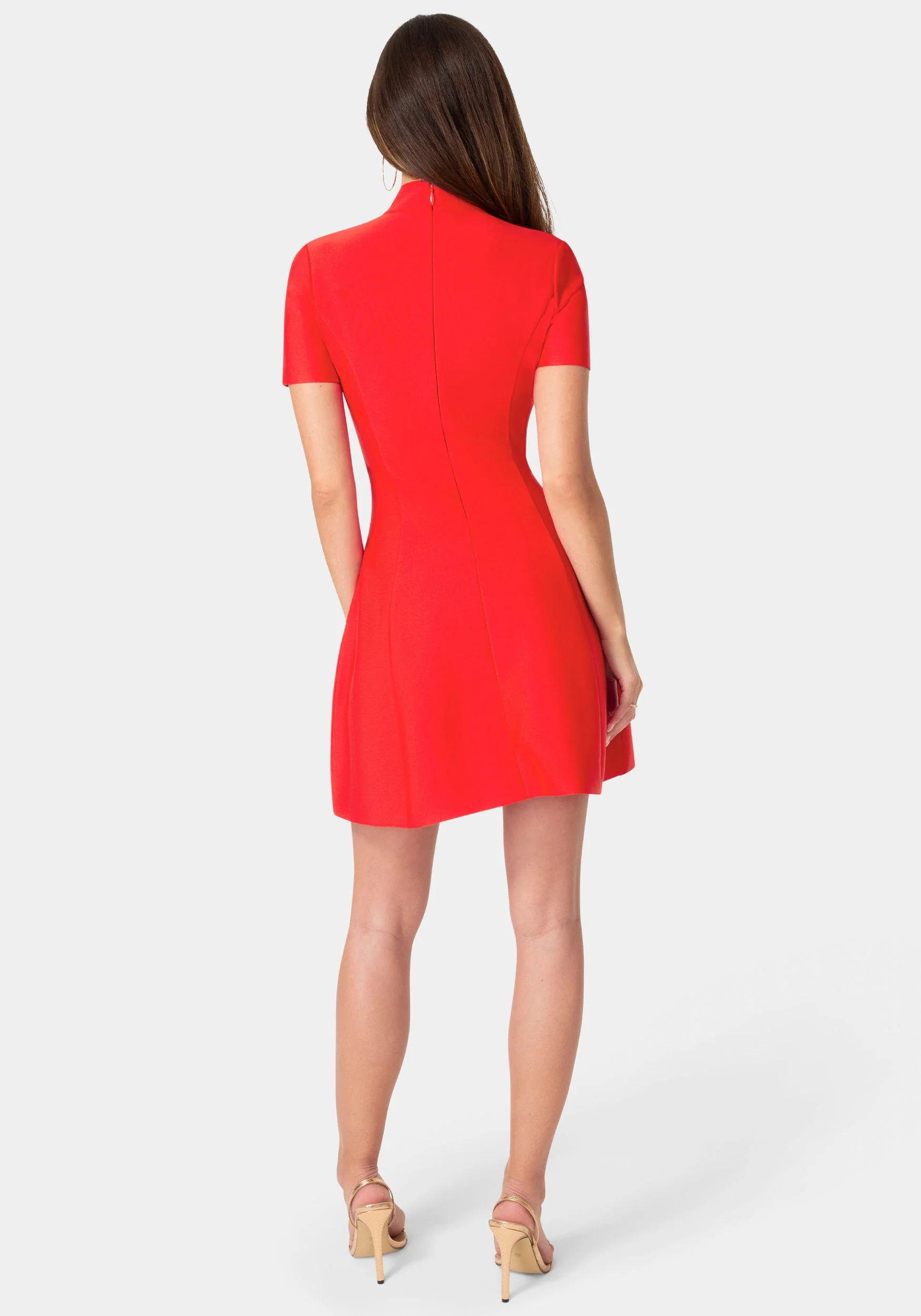 Fit and Flare Short Sleeve Bandage Dress - Image 3